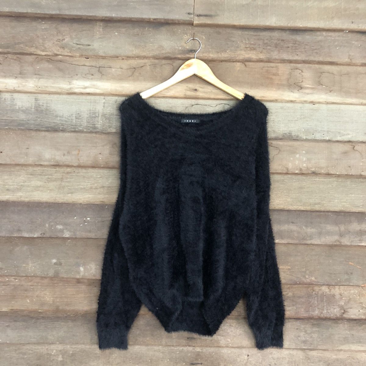 Homespun Knitwear DLL Igni Black Mohair fur Shag Shaggy Knitwear #c1105 Size M / US 6-8 / IT 42-44 - 3 Thumbnail
