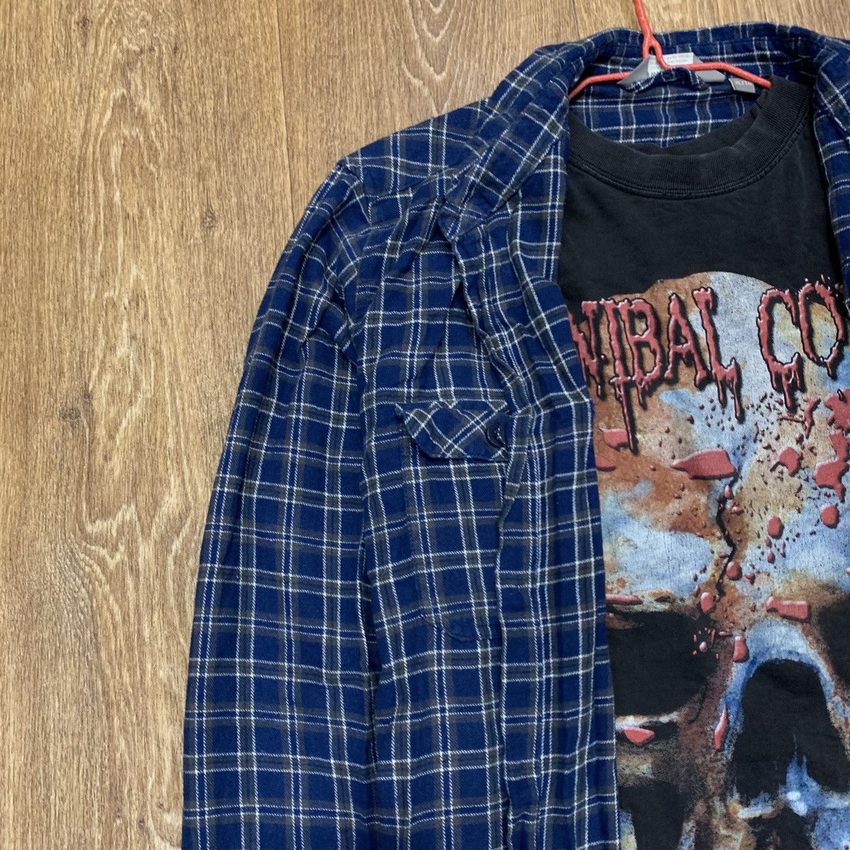 Vintage Vintage 90s Plaid Shirt Graphic Tee Layered Grunge Slim XL Size US XL / EU 56 / 4 - 4 Thumbnail