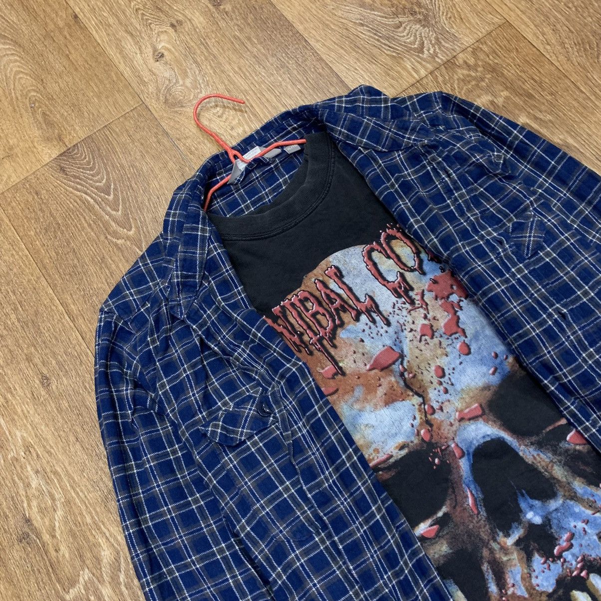 Vintage Vintage 90s Plaid Shirt Graphic Tee Layered Grunge Slim XL Size US XL / EU 56 / 4 - 5 Thumbnail
