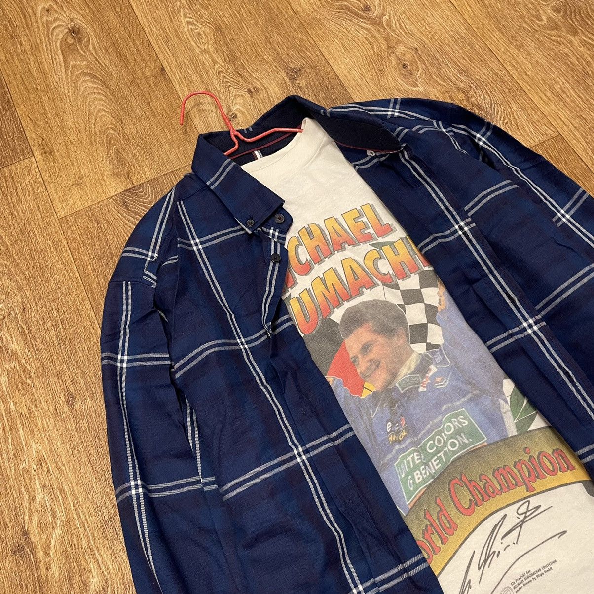Vintage Vintage 90s Navy Checkered Shirt Grunge Streetwear Boxy L Size US L / EU 52-54 / 3 - 6 Thumbnail