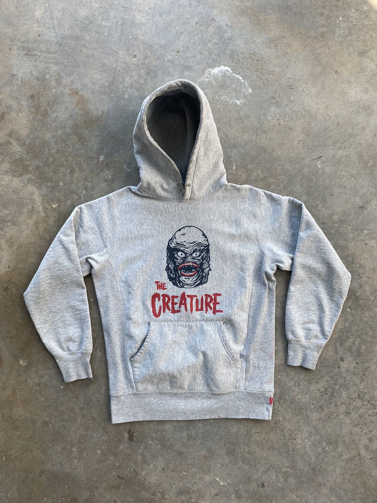 image of Fw10 Supreme x Universal Studios “The Creature” Hoodie Grey, Men's (Size Medium)