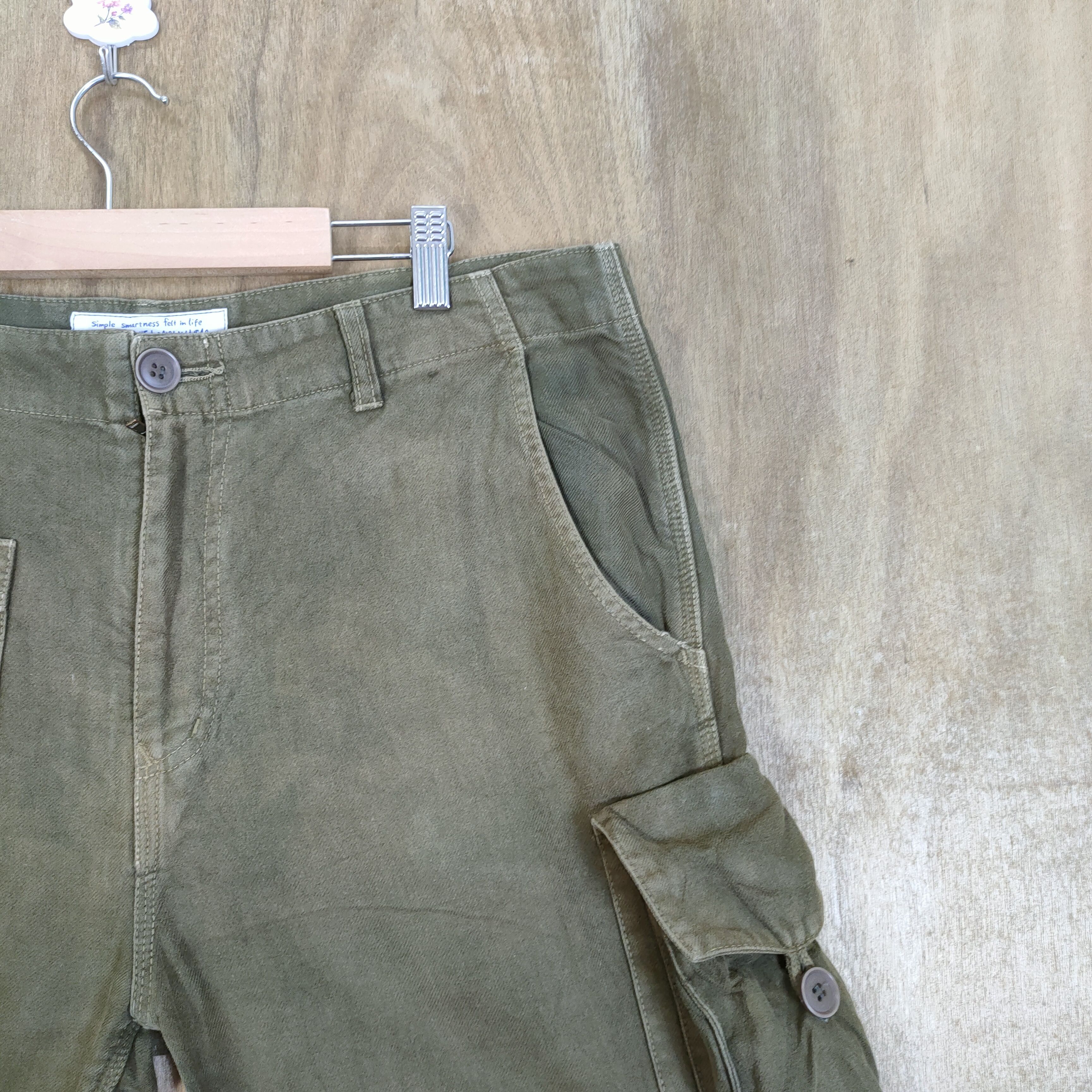 If Six Was Nine × Japanese Brand VINTAGE DOORS OLIVE FADED GREEN CARGO PANTS Size US 36 / EU 52 - 6 Thumbnail