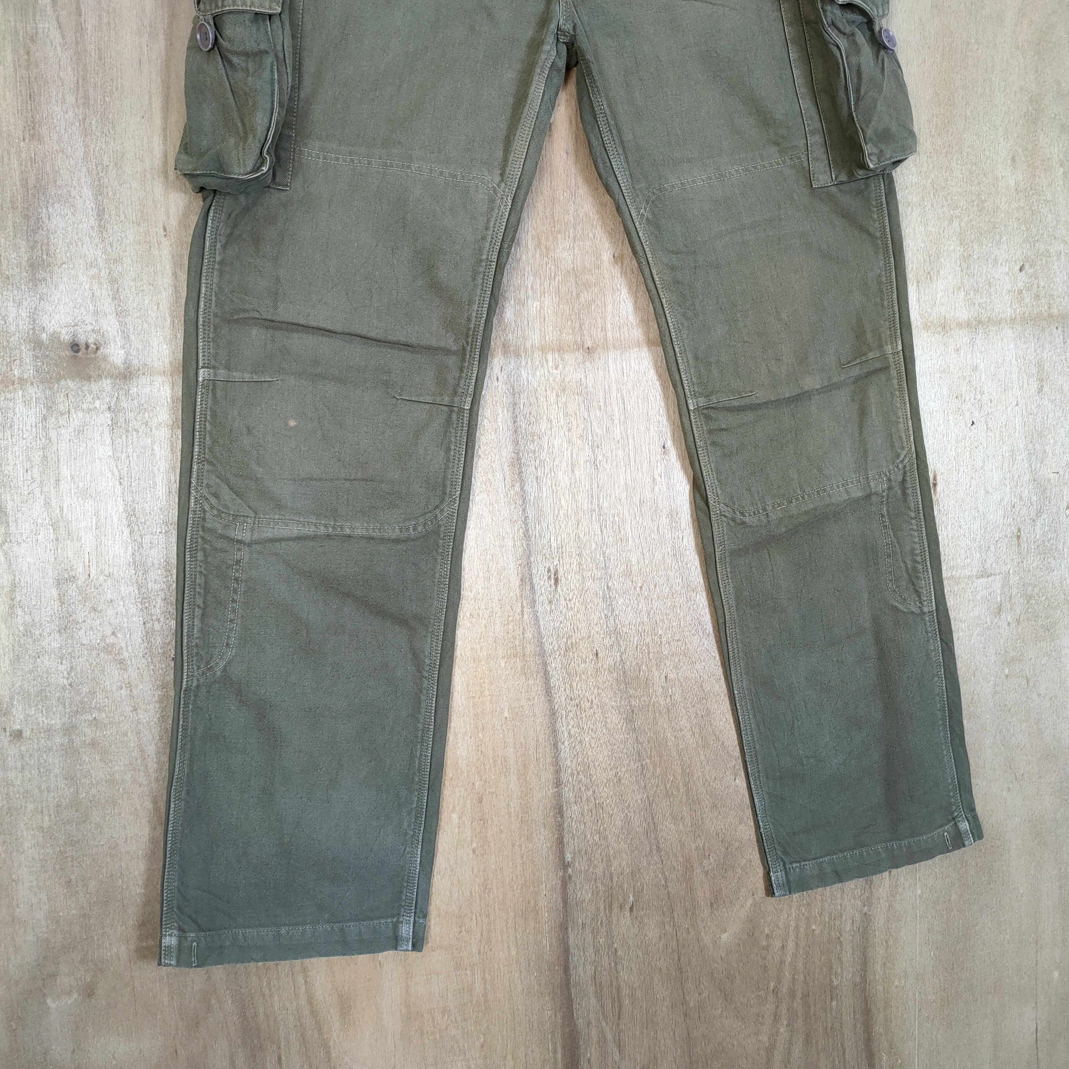 If Six Was Nine × Japanese Brand VINTAGE DOORS OLIVE FADED GREEN CARGO PANTS Size US 36 / EU 52 - 4 Thumbnail