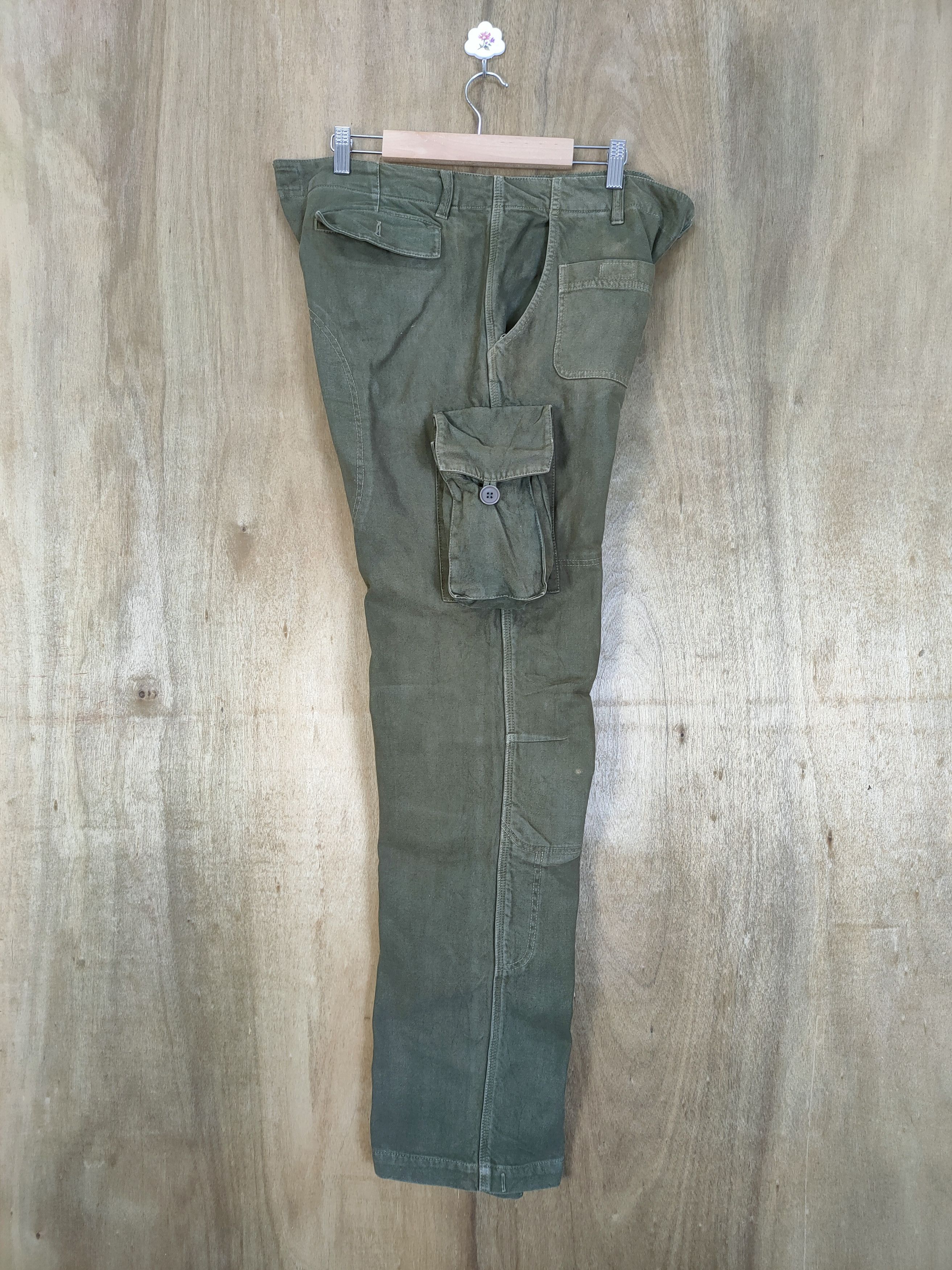If Six Was Nine × Japanese Brand VINTAGE DOORS OLIVE FADED GREEN CARGO PANTS Size US 36 / EU 52 - 12 Thumbnail