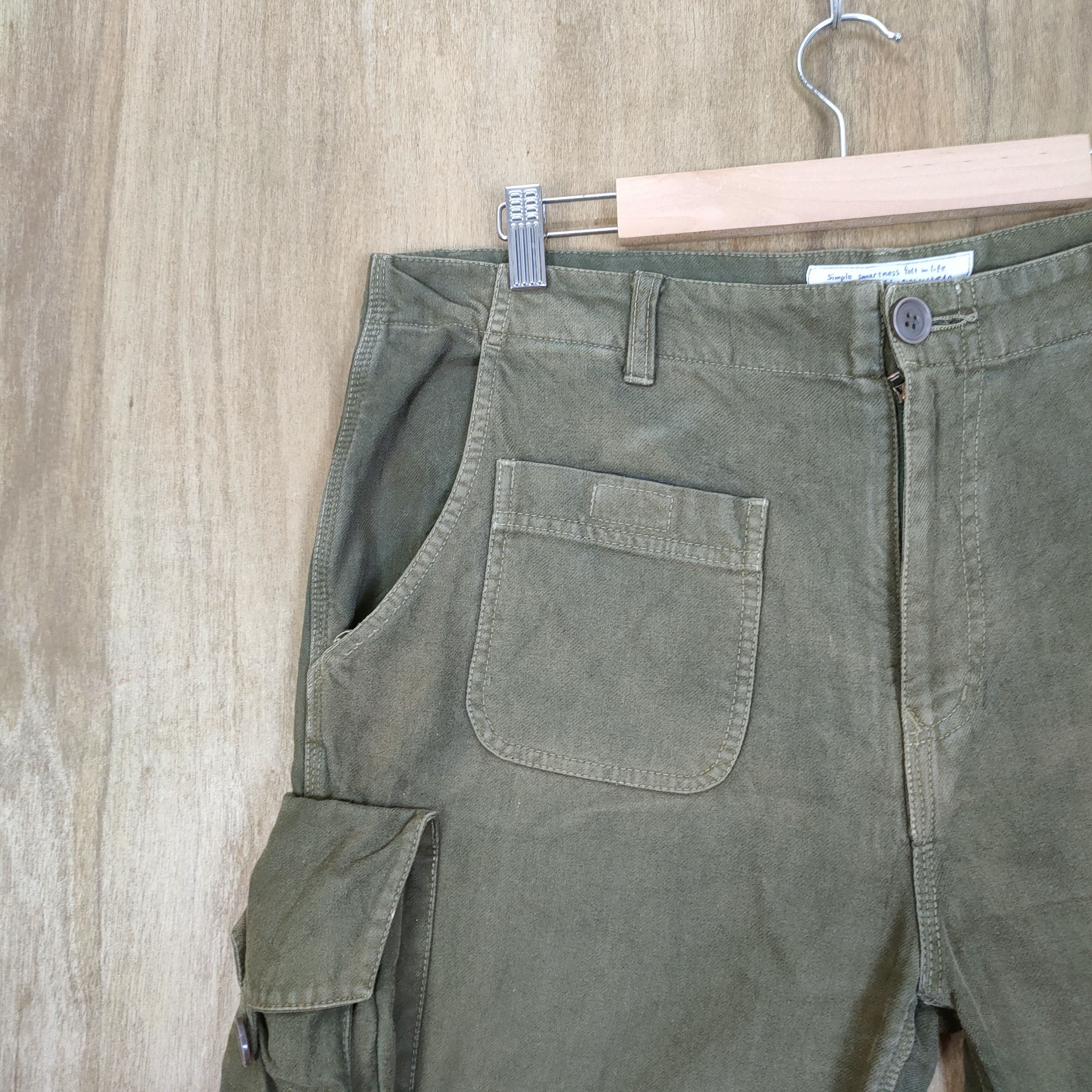 If Six Was Nine × Japanese Brand VINTAGE DOORS OLIVE FADED GREEN CARGO PANTS Size US 36 / EU 52 - 5 Thumbnail