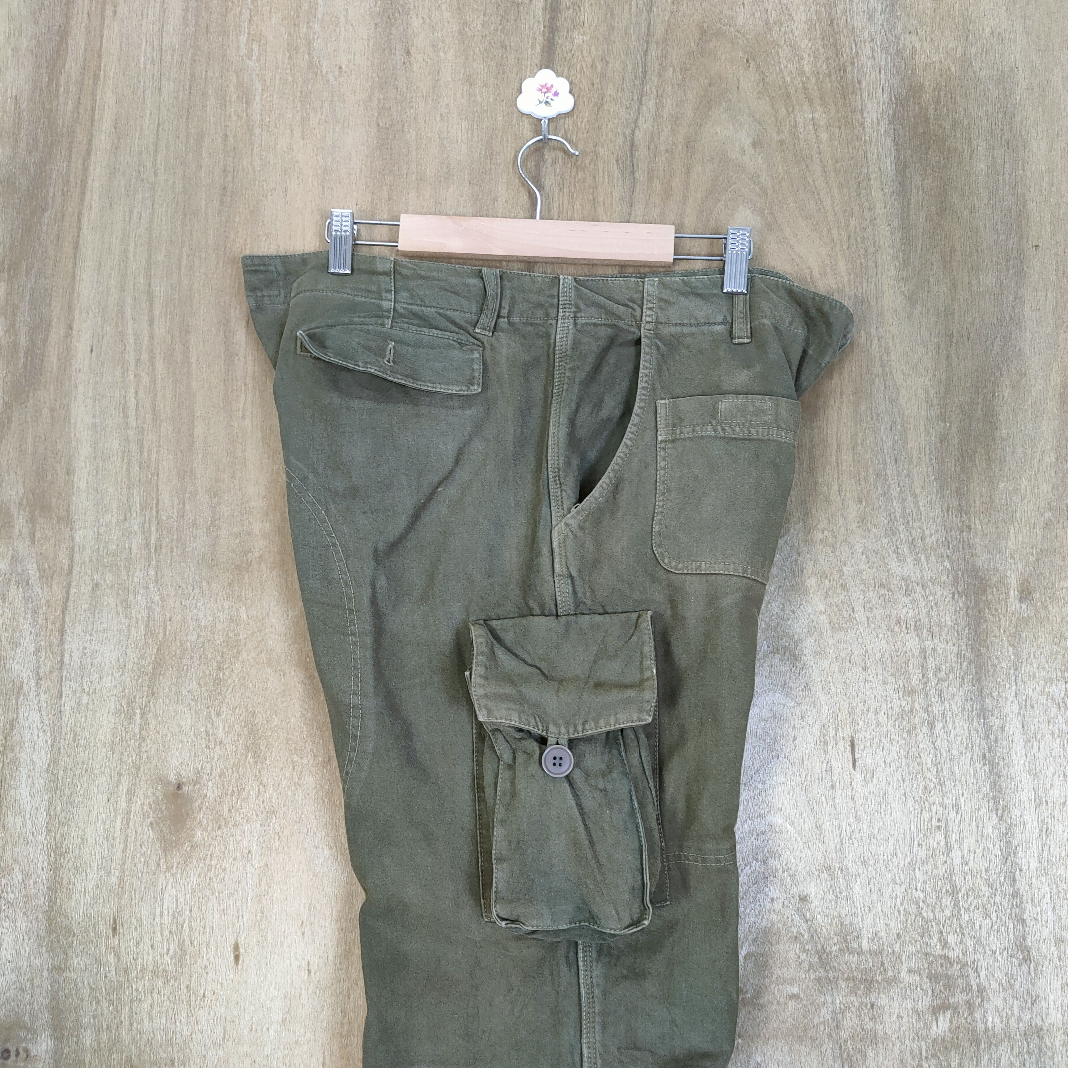 If Six Was Nine × Japanese Brand VINTAGE DOORS OLIVE FADED GREEN CARGO PANTS Size US 36 / EU 52 - 13 Thumbnail