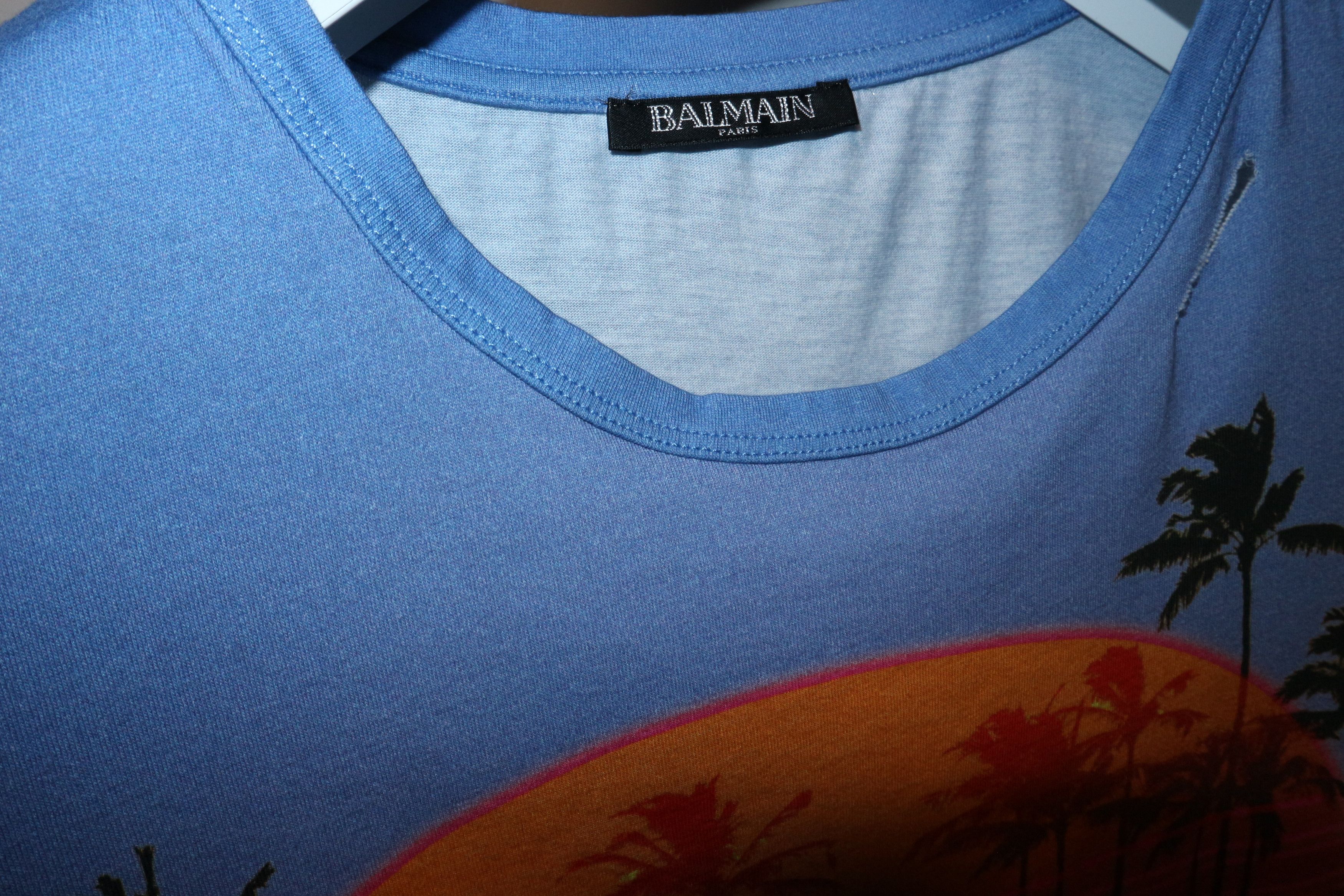 Balmain Logo print palms t-shirt Size US XS / EU 42 / 0 - 14 Thumbnail