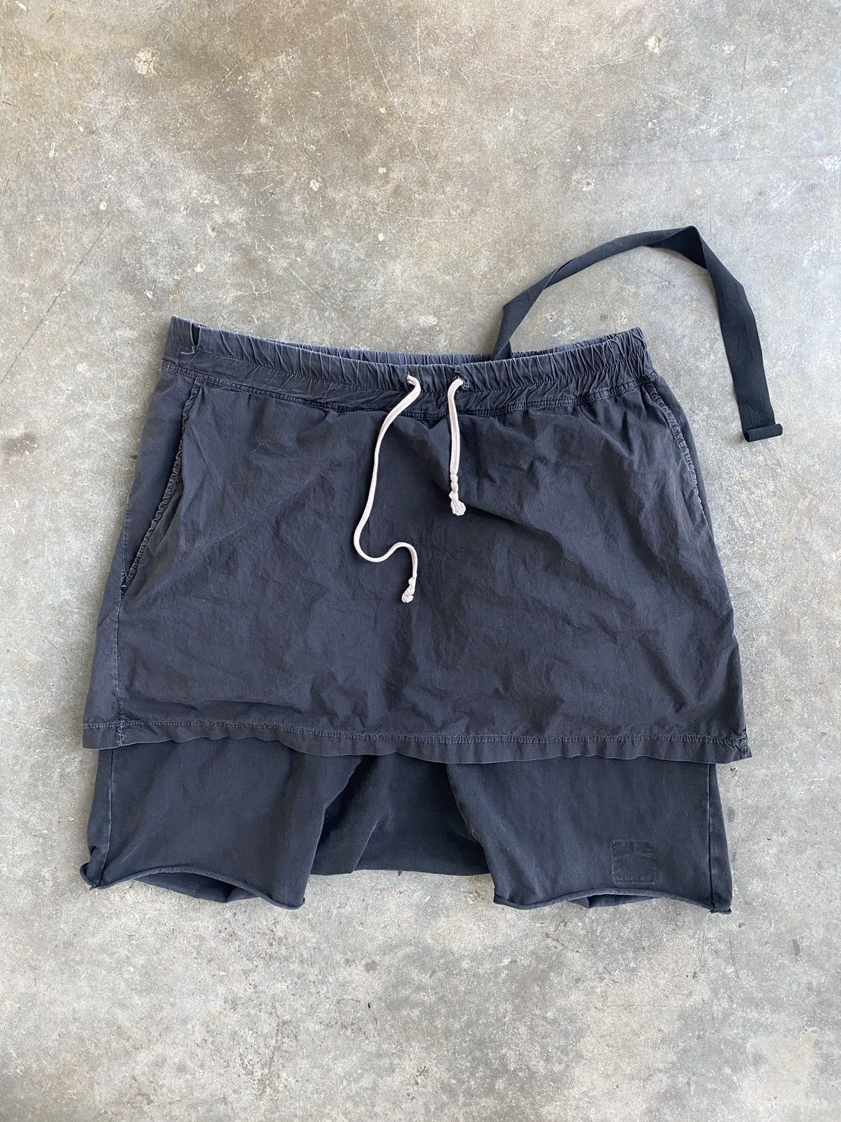 Pre-owned Rick Owens Drkshdw Skirt / Kilt Pod Shorts Black Sz. Medium