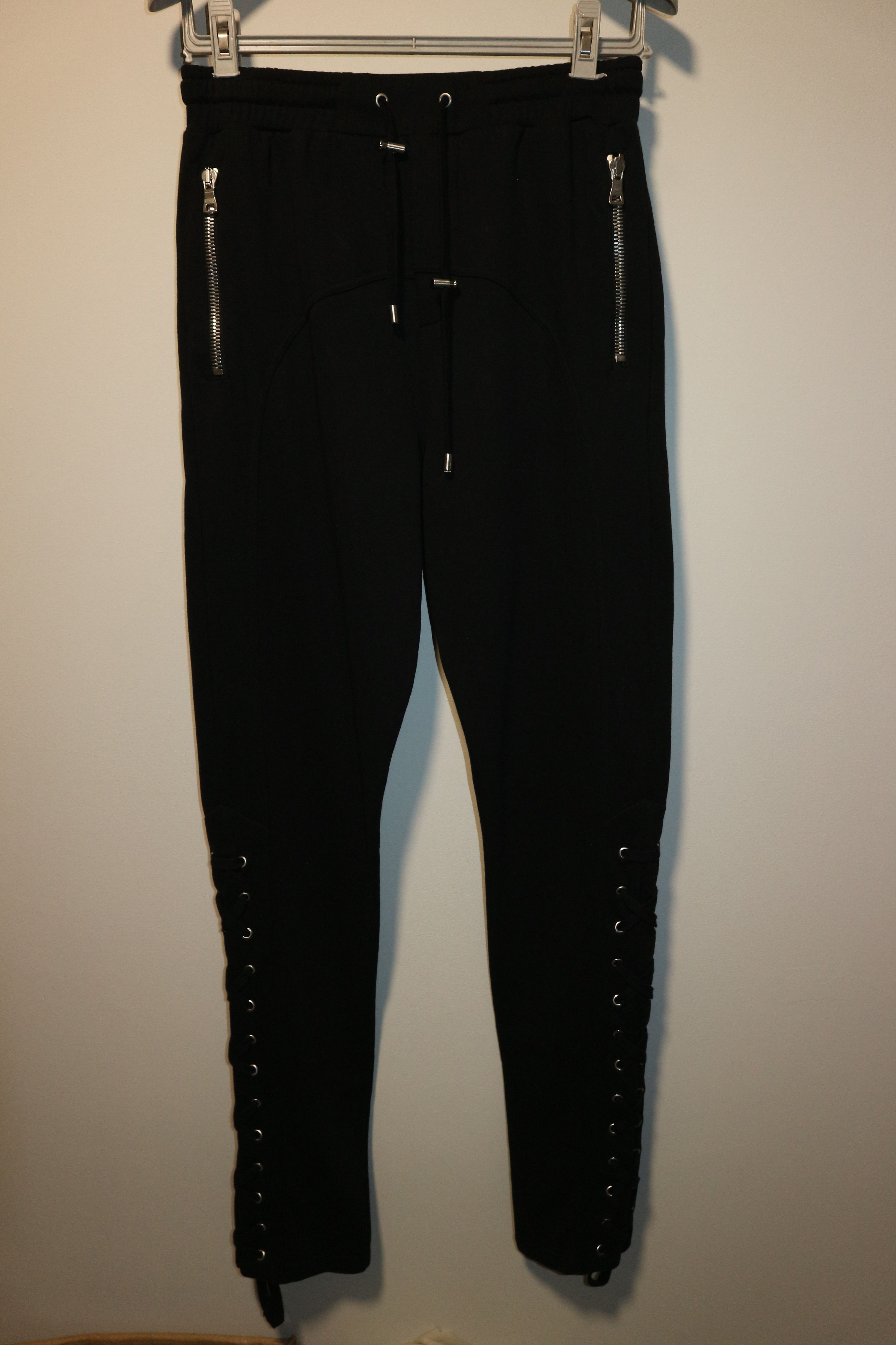 image of Balmain Laced Sweatpants in Black, Men's (Size 36)