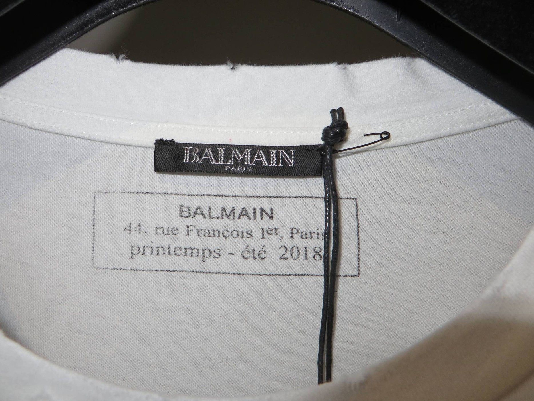 Balmain Logo flock print destroyed t-shirt Size US XS / EU 42 / 0 - 3 Thumbnail