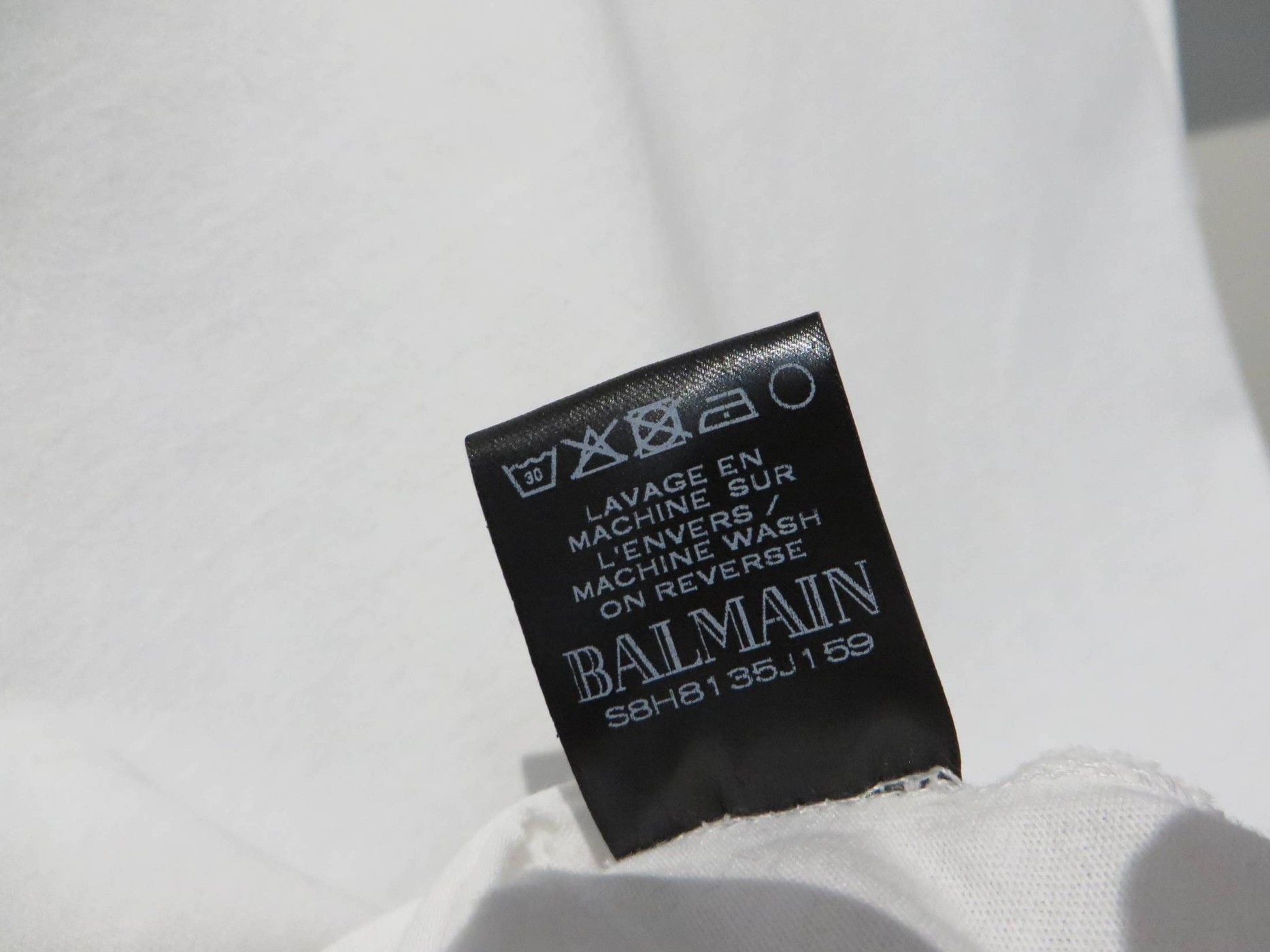 Balmain Logo flock print destroyed t-shirt Size US XS / EU 42 / 0 - 10 Thumbnail