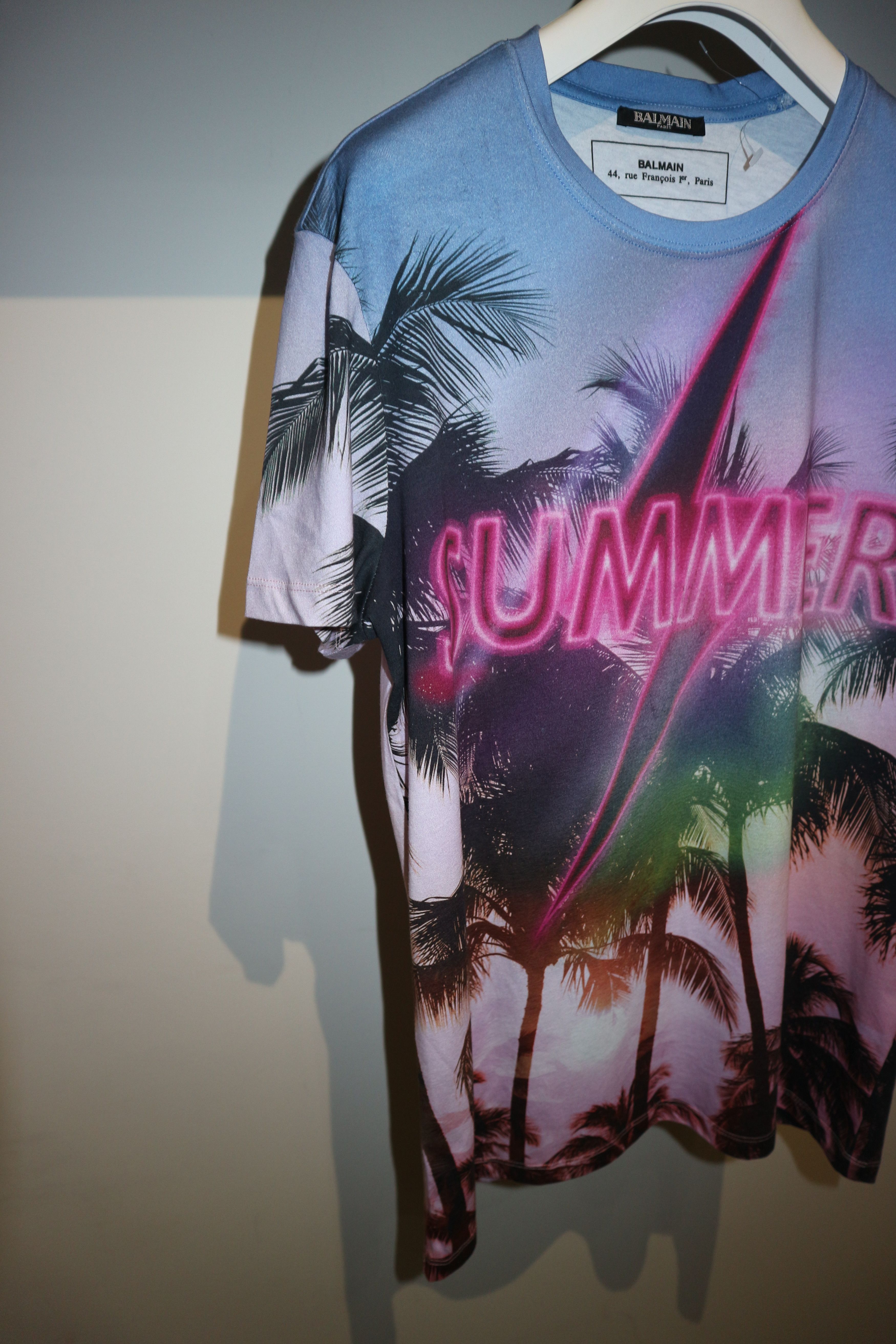 Balmain Palm print 'summer' t-shirt Size US M / EU 48-50 / 2 - 2 Thumbnail