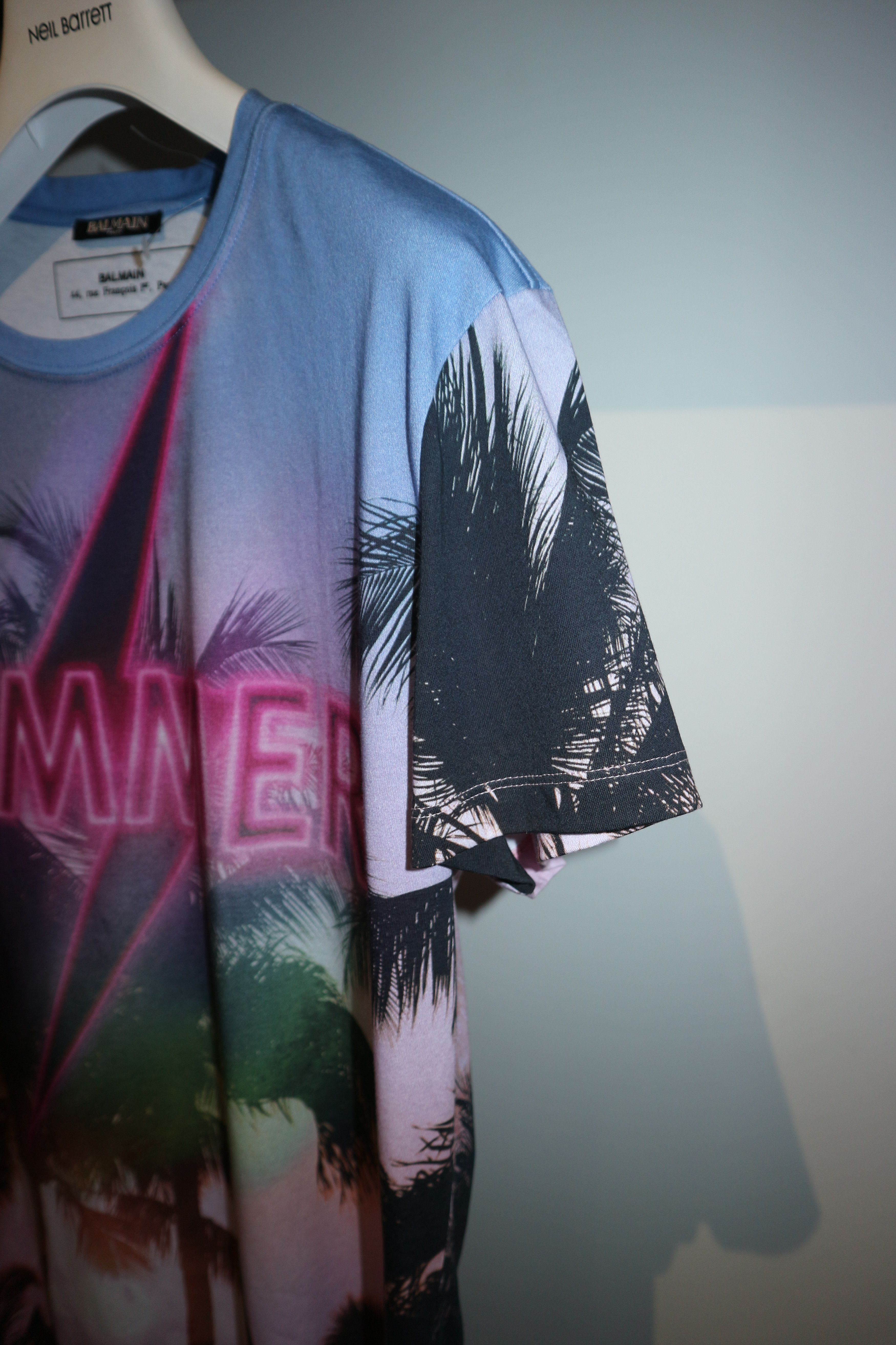 Balmain Palm print 'summer' t-shirt Size US M / EU 48-50 / 2 - 4 Thumbnail