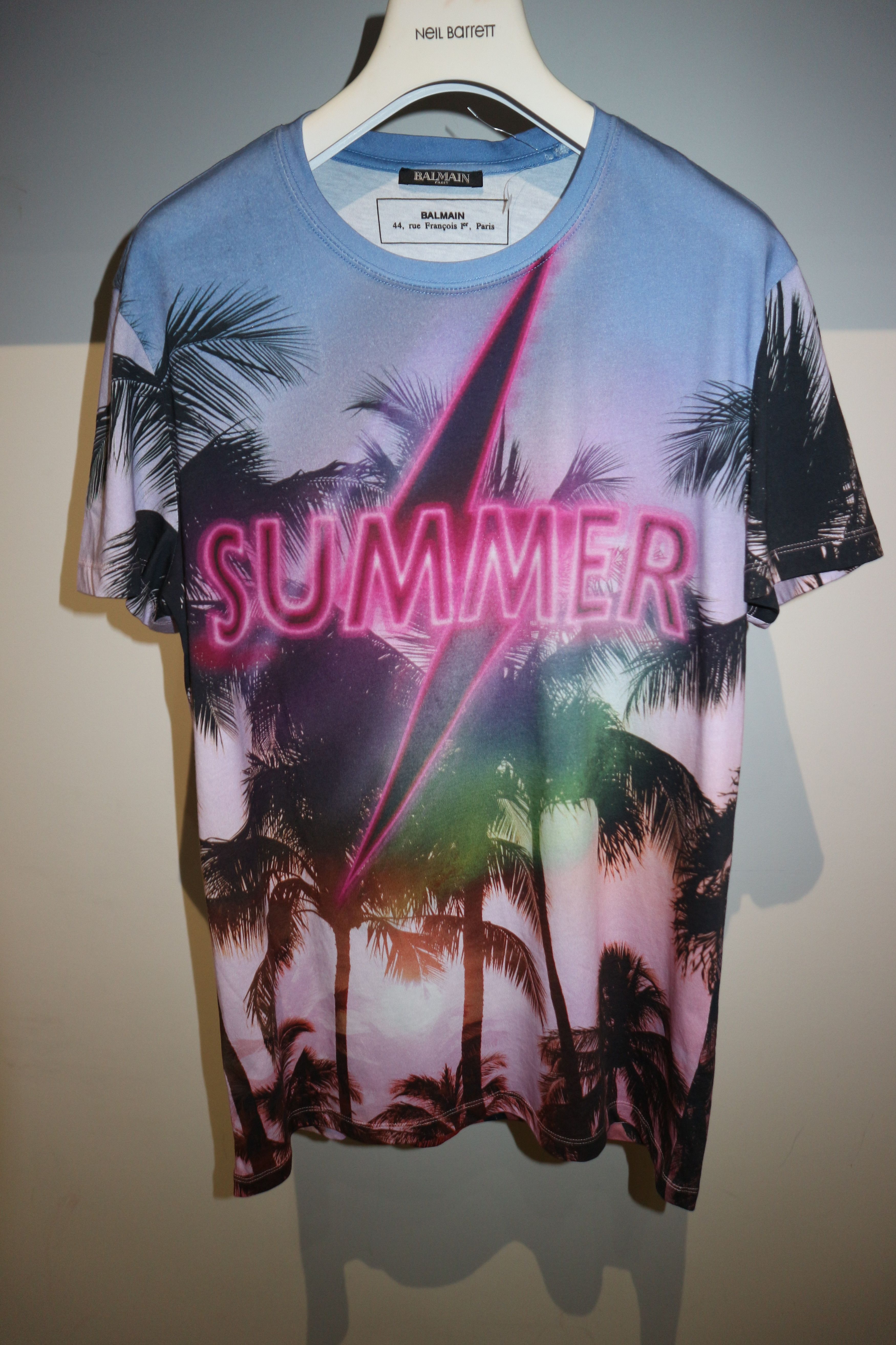 Balmain Palm print 'summer' t-shirt Size US M / EU 48-50 / 2 - 1 Thumbnail