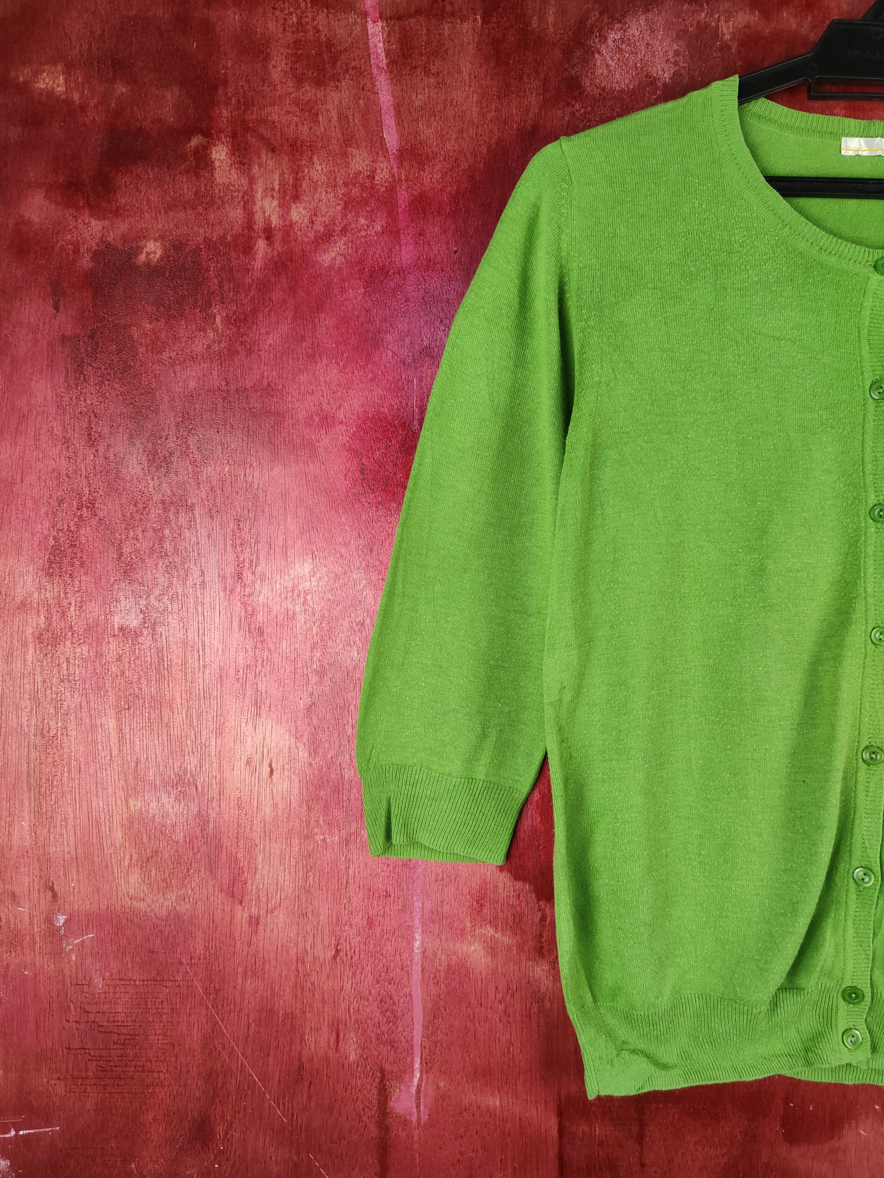 Japanese Brand × Uniqlo Uniqlo Green knitwear plain Cardigan #S952 Size M / US 6-8 / IT 42-44 - 3 Thumbnail