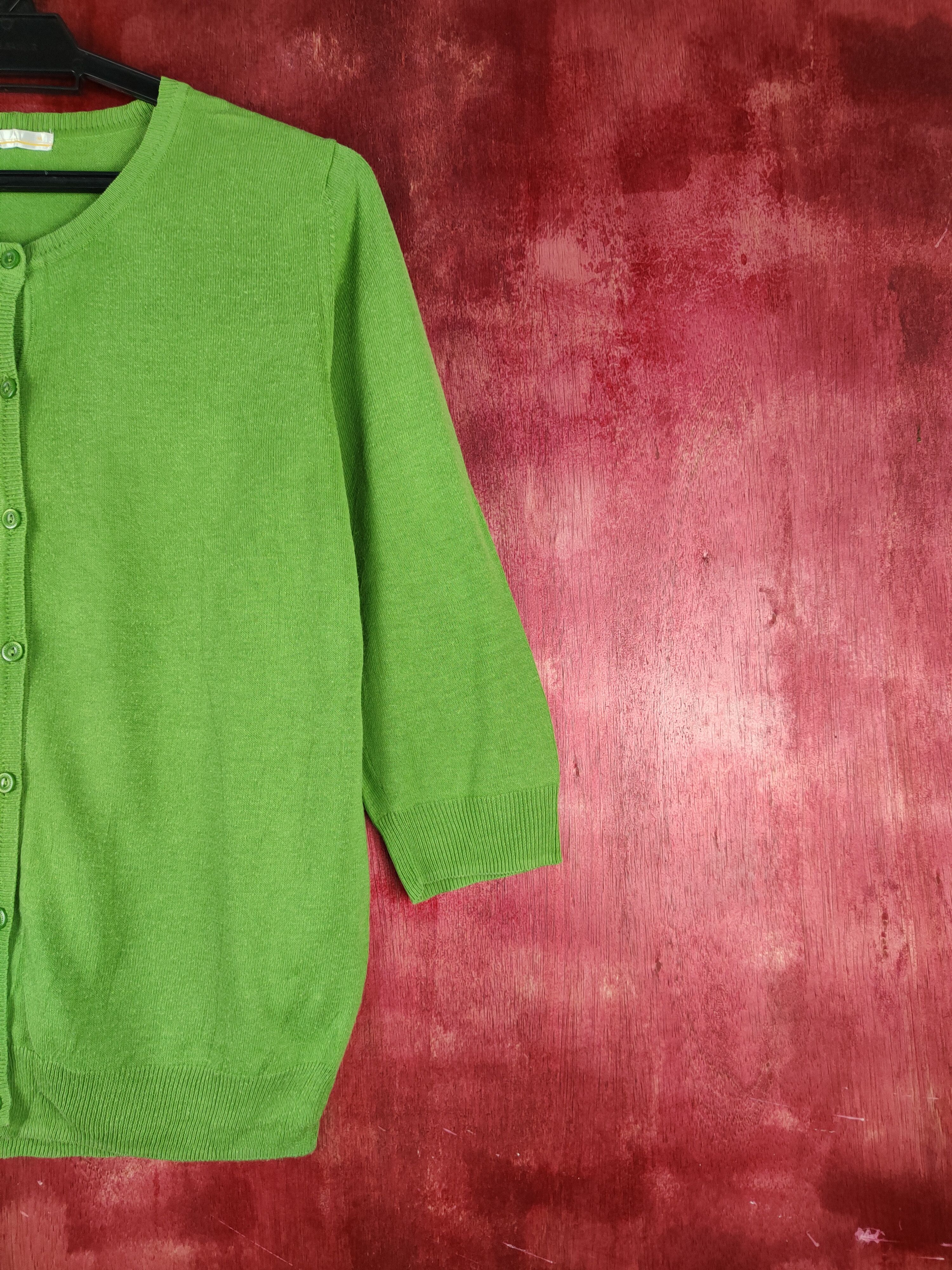 Japanese Brand × Uniqlo Uniqlo Green knitwear plain Cardigan #S952 Size M / US 6-8 / IT 42-44 - 5 Thumbnail