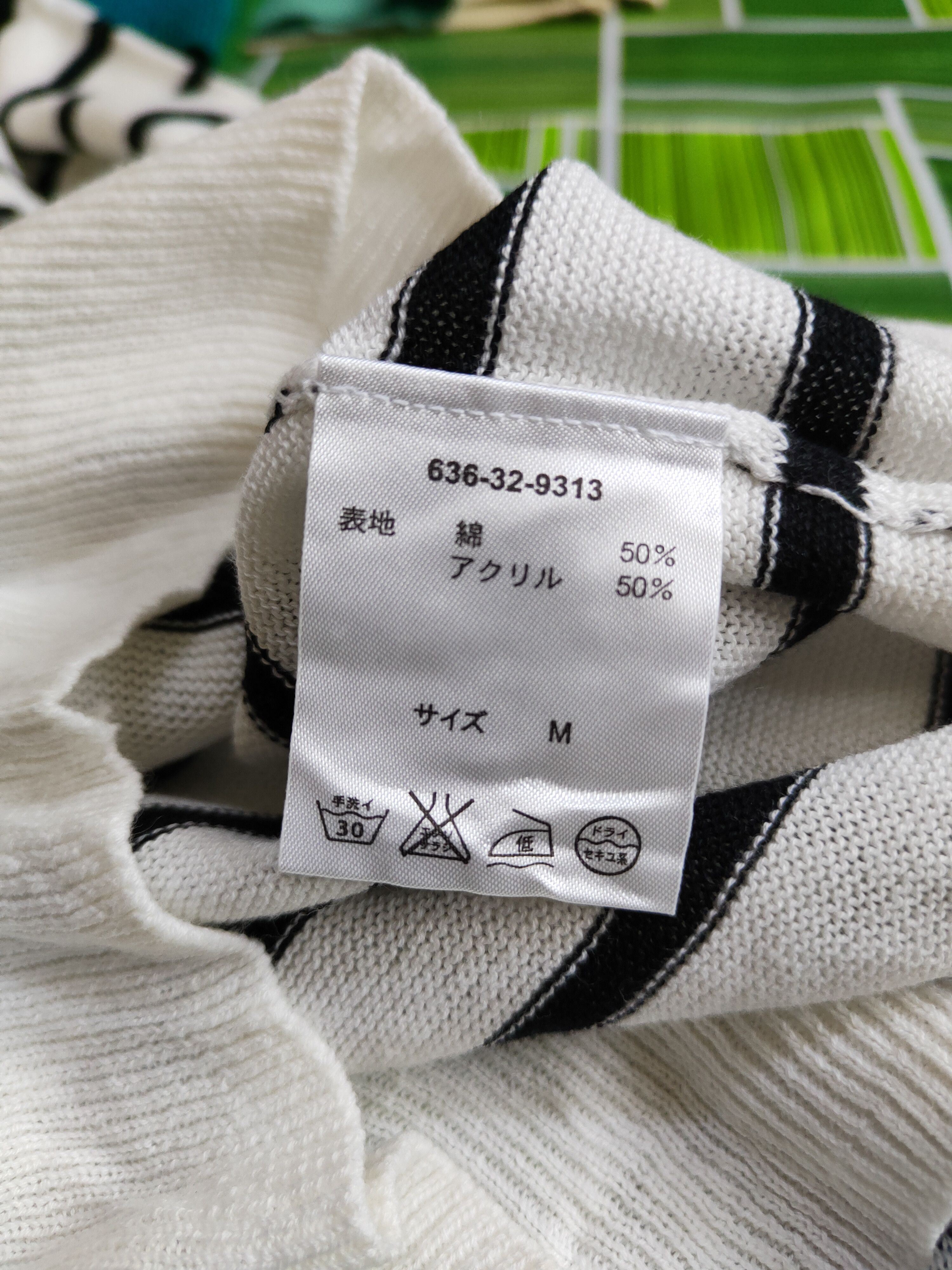 Japanese Brand Cinema Club Black/White Stripe thin knitwear Cardigan #S951 Size M / US 6-8 / IT 42-44 - 10 Thumbnail