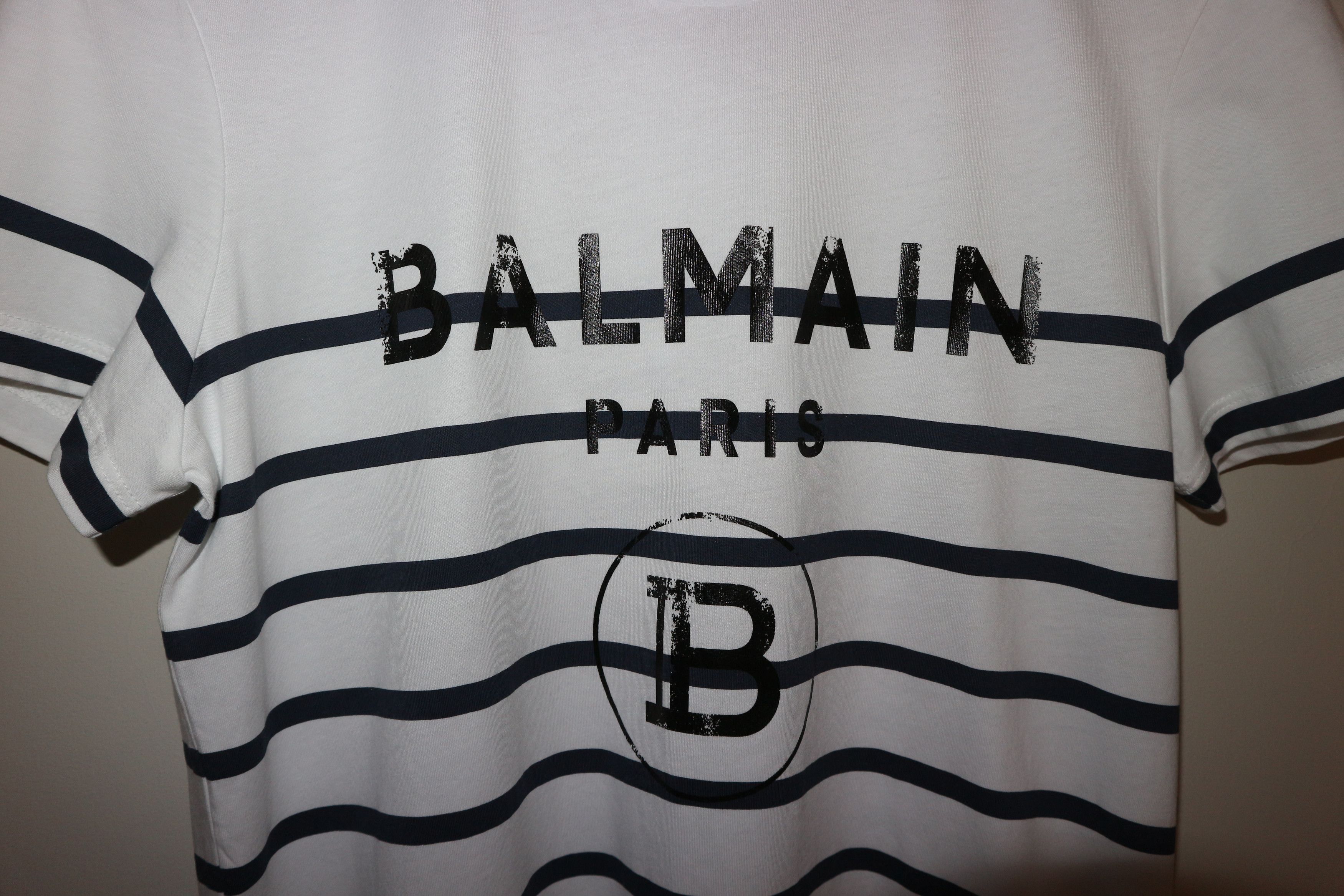Balmain Logo print stripped shirt Size US XS / EU 42 / 0 - 4 Thumbnail