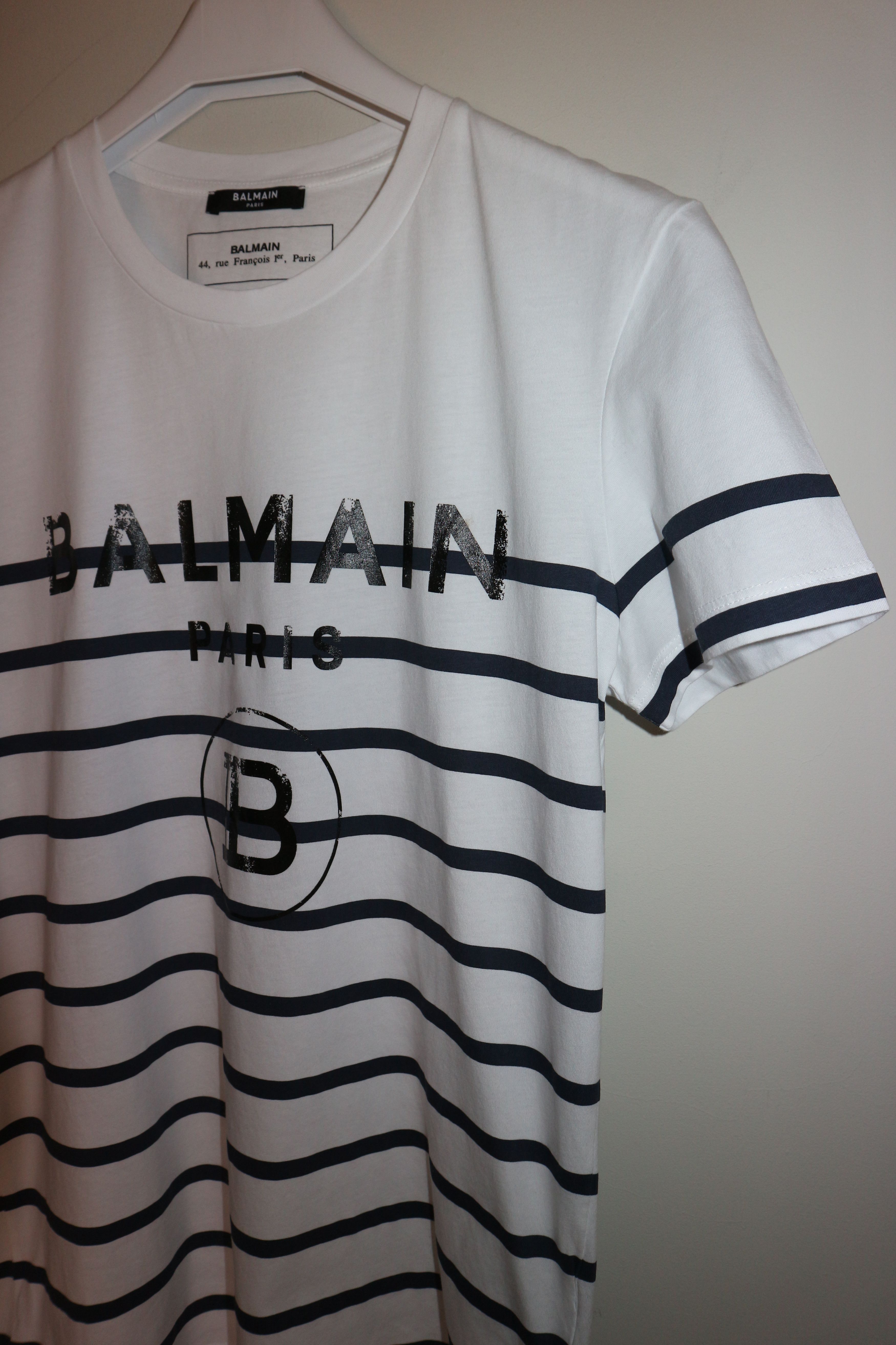 Balmain Logo print stripped shirt Size US XS / EU 42 / 0 - 2 Thumbnail