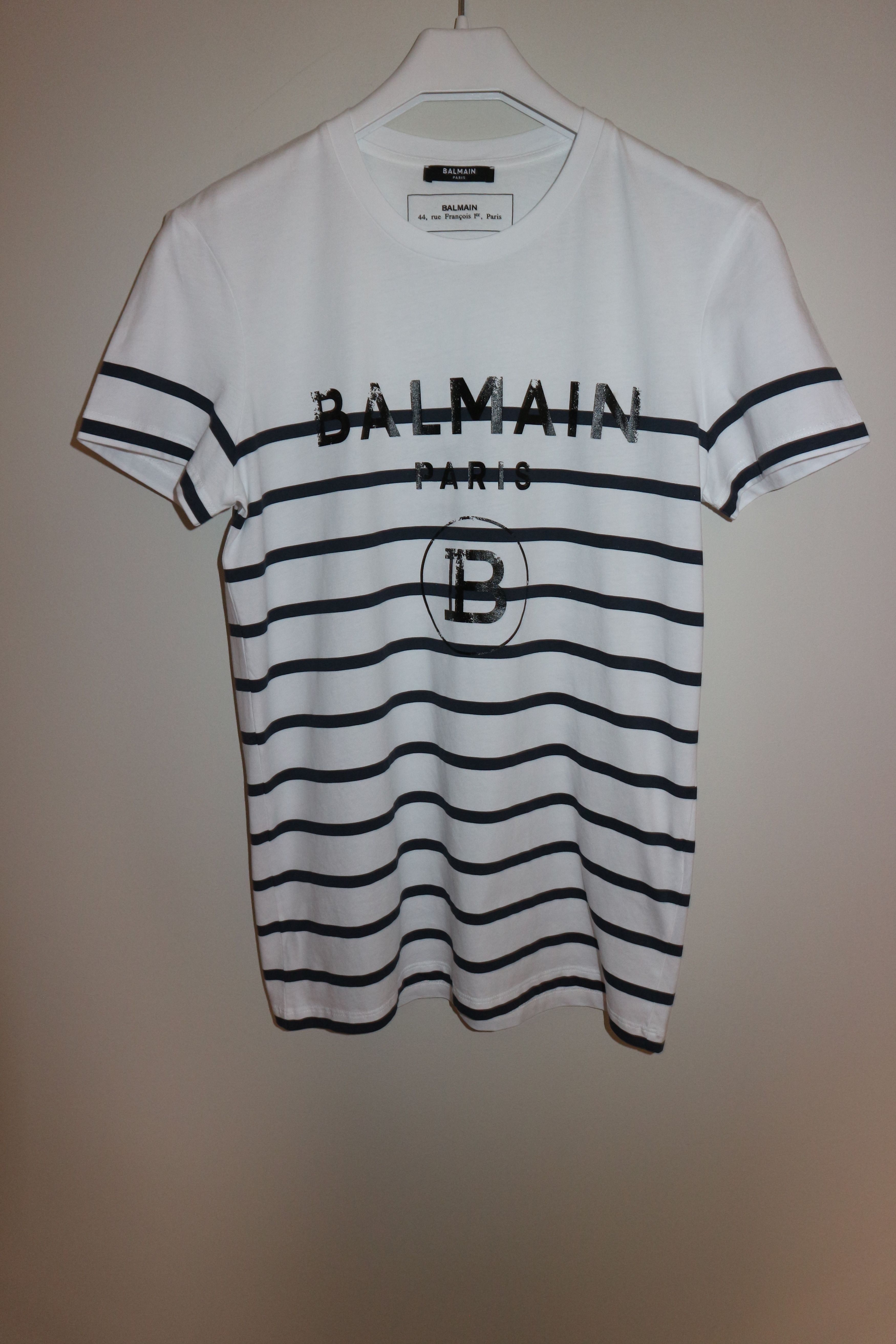 Balmain Logo print stripped shirt Size US XS / EU 42 / 0 - 1 Thumbnail