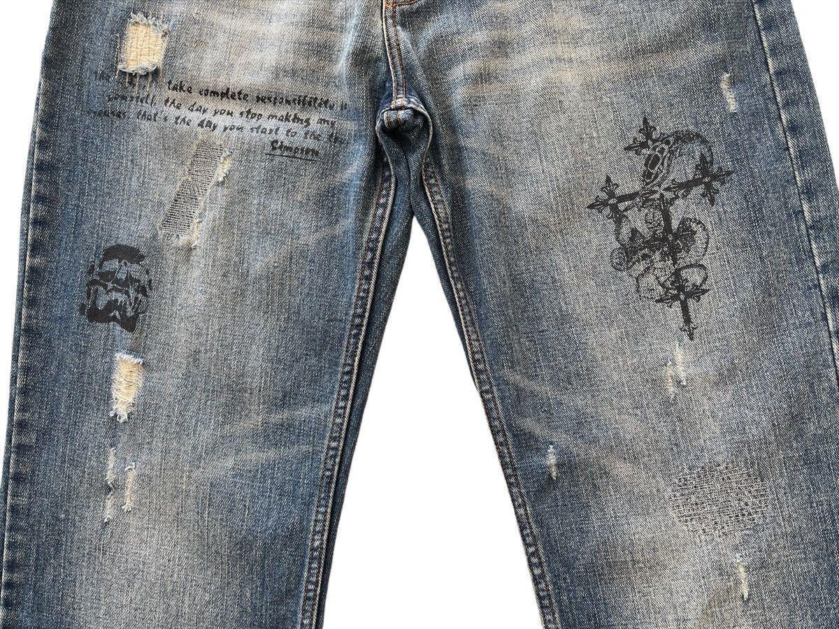 Japanese Brand Nylaus Streetwear Distressed Denim Size US 32 / EU 48 - 7 Thumbnail
