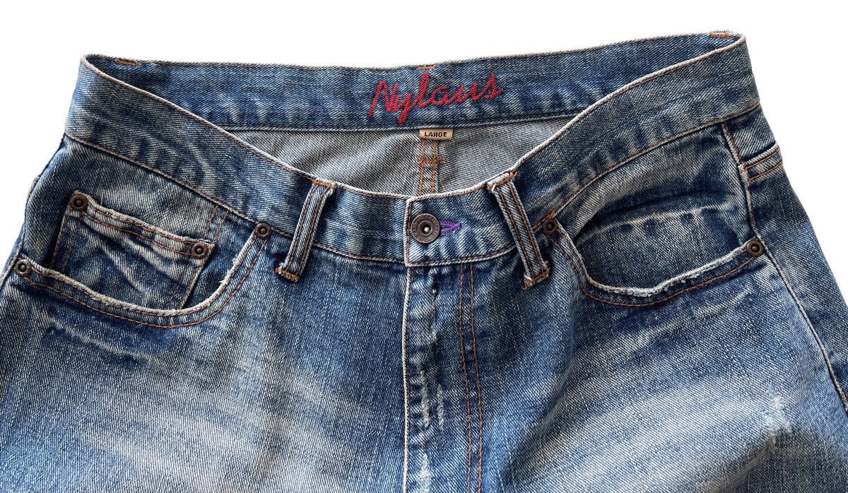 Japanese Brand Nylaus Streetwear Distressed Denim Size US 32 / EU 48 - 8 Thumbnail
