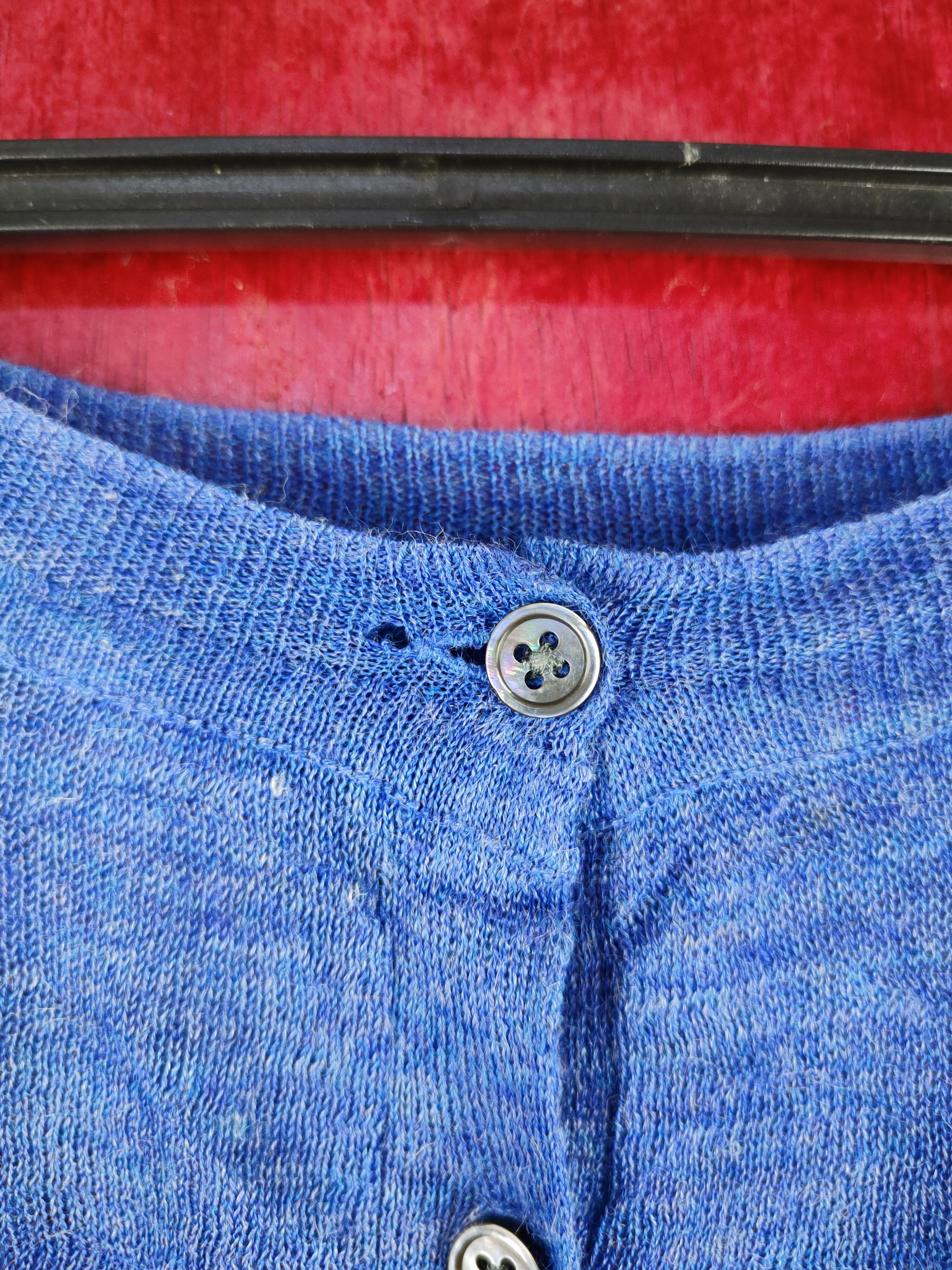 Japanese Brand Blue Crochet Meshnet Crop Tops Cardigan #S949