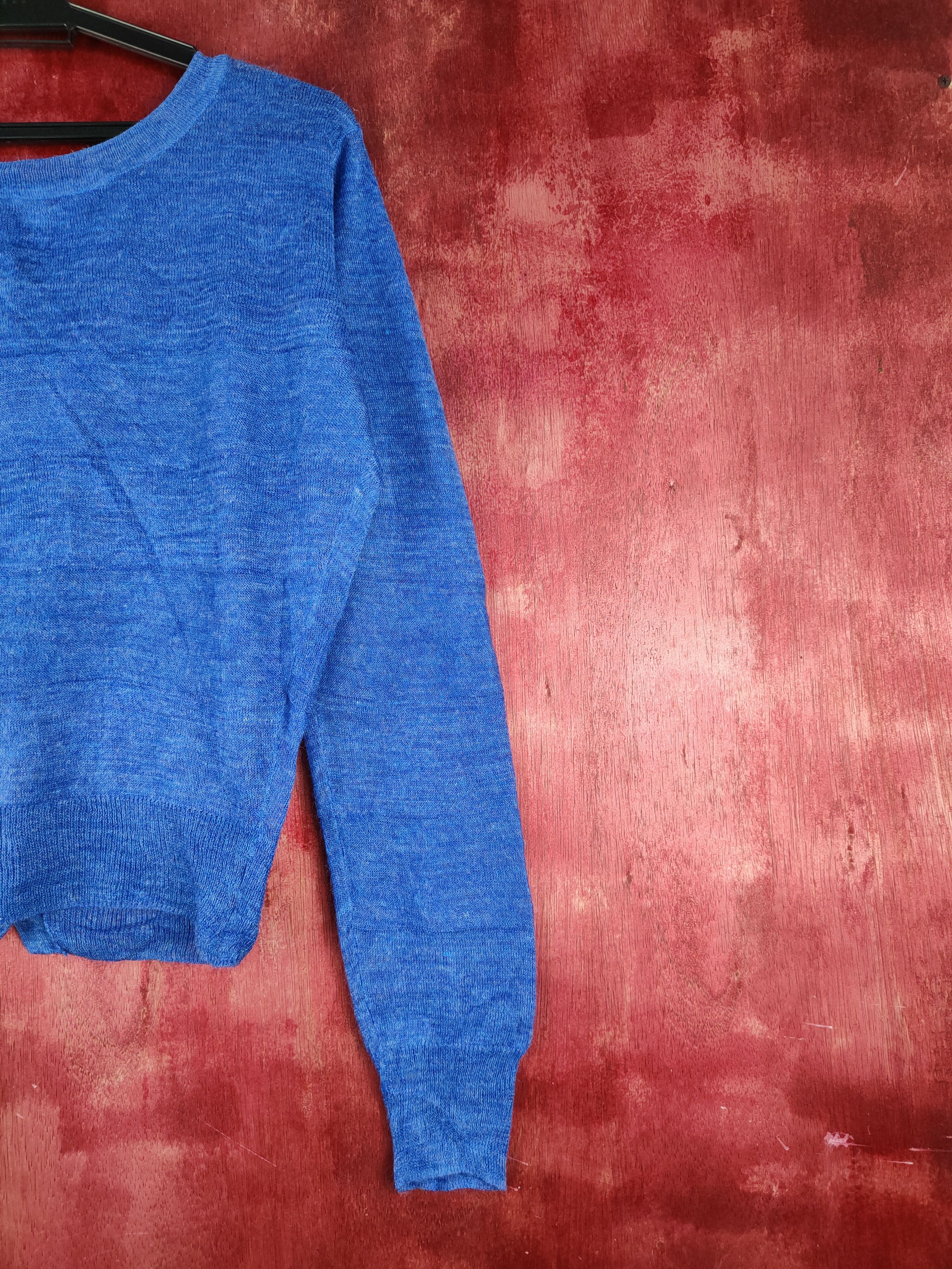 Japanese Brand Blue Crochet Meshnet Crop Tops Cardigan #S949