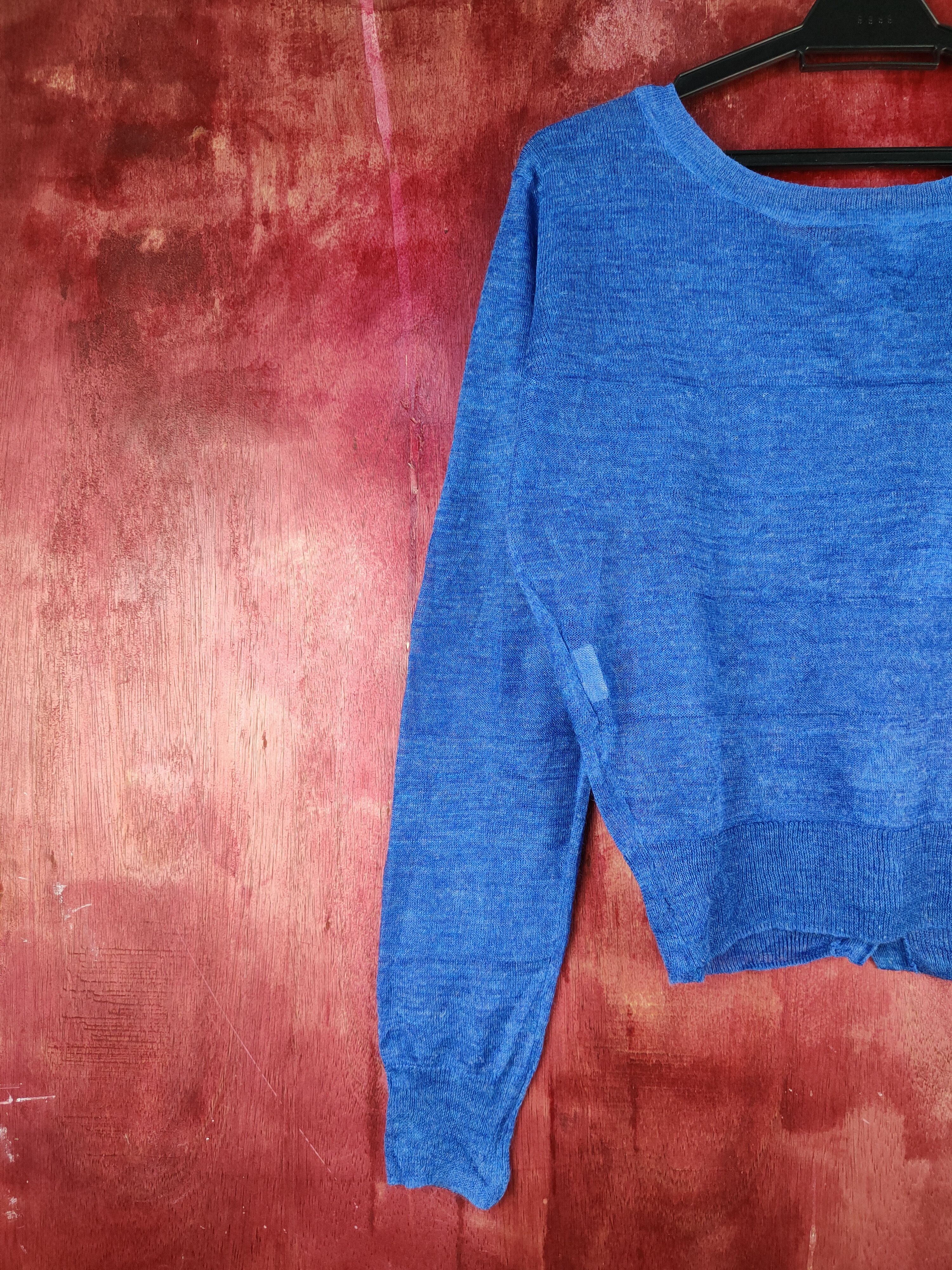 Japanese Brand Blue Crochet Meshnet Crop Tops Cardigan #S949