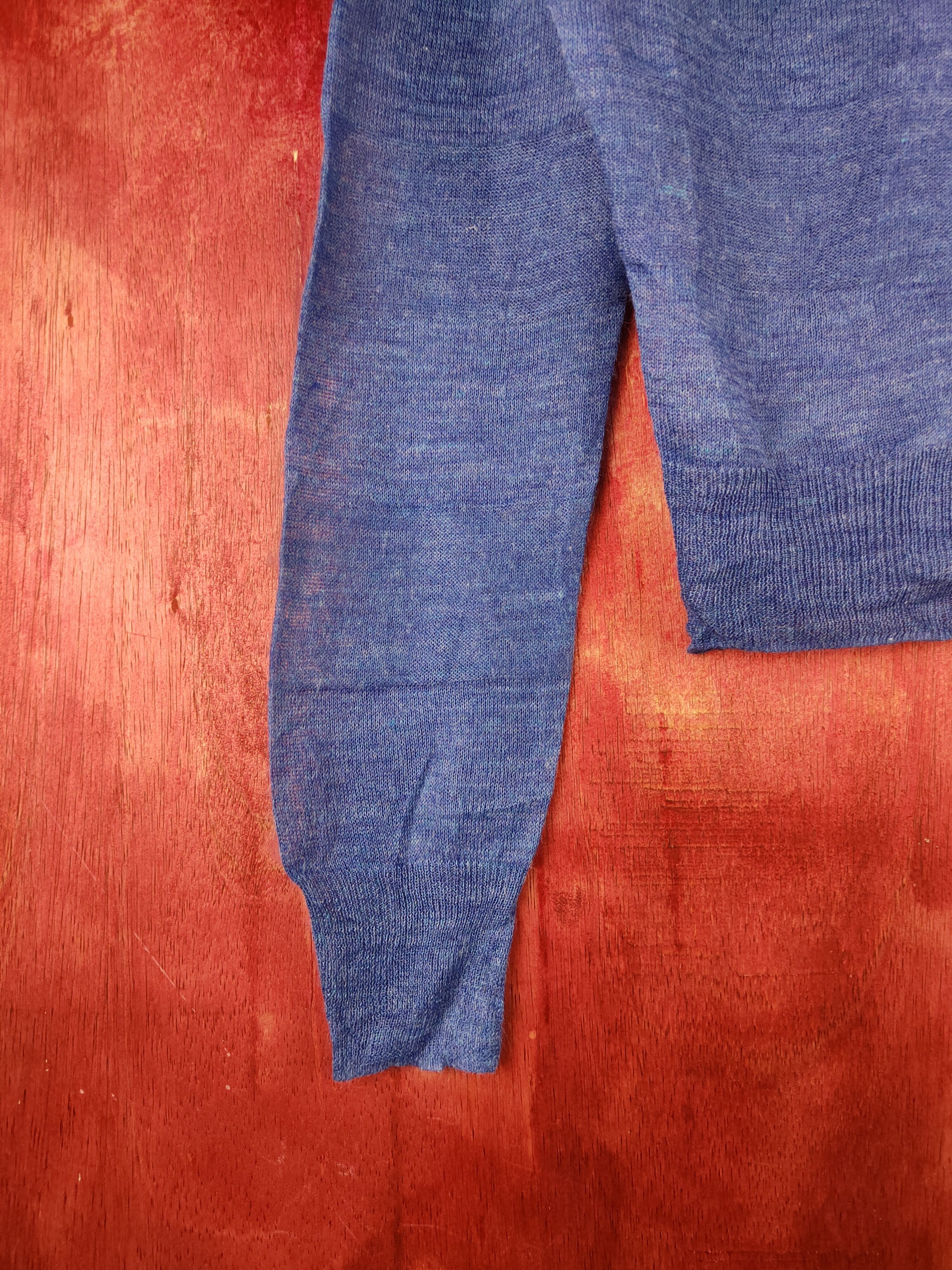 Japanese Brand Blue Crochet Meshnet Crop Tops Cardigan #S949