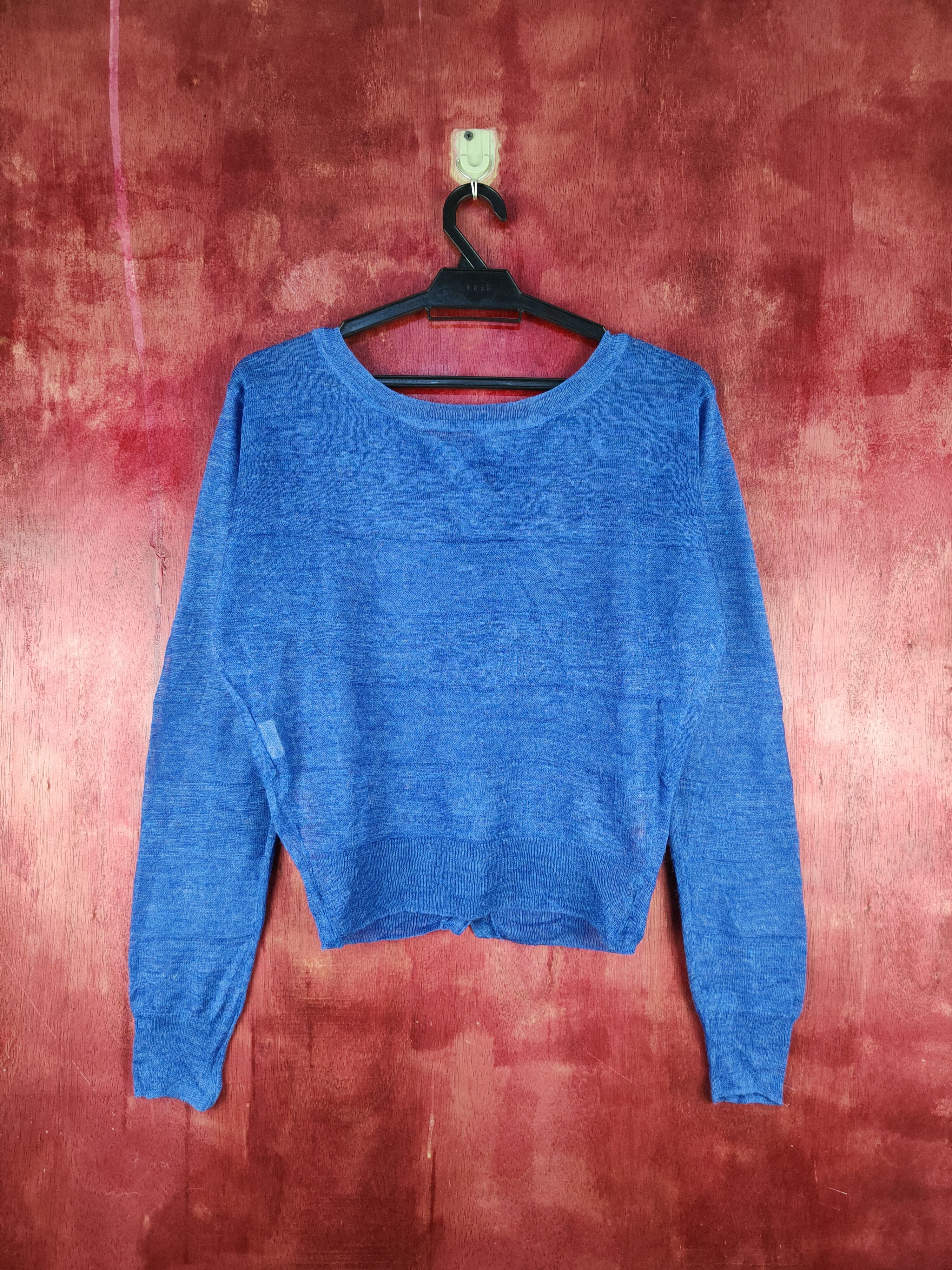 Japanese Brand Blue Crochet Meshnet Crop Tops Cardigan #S949