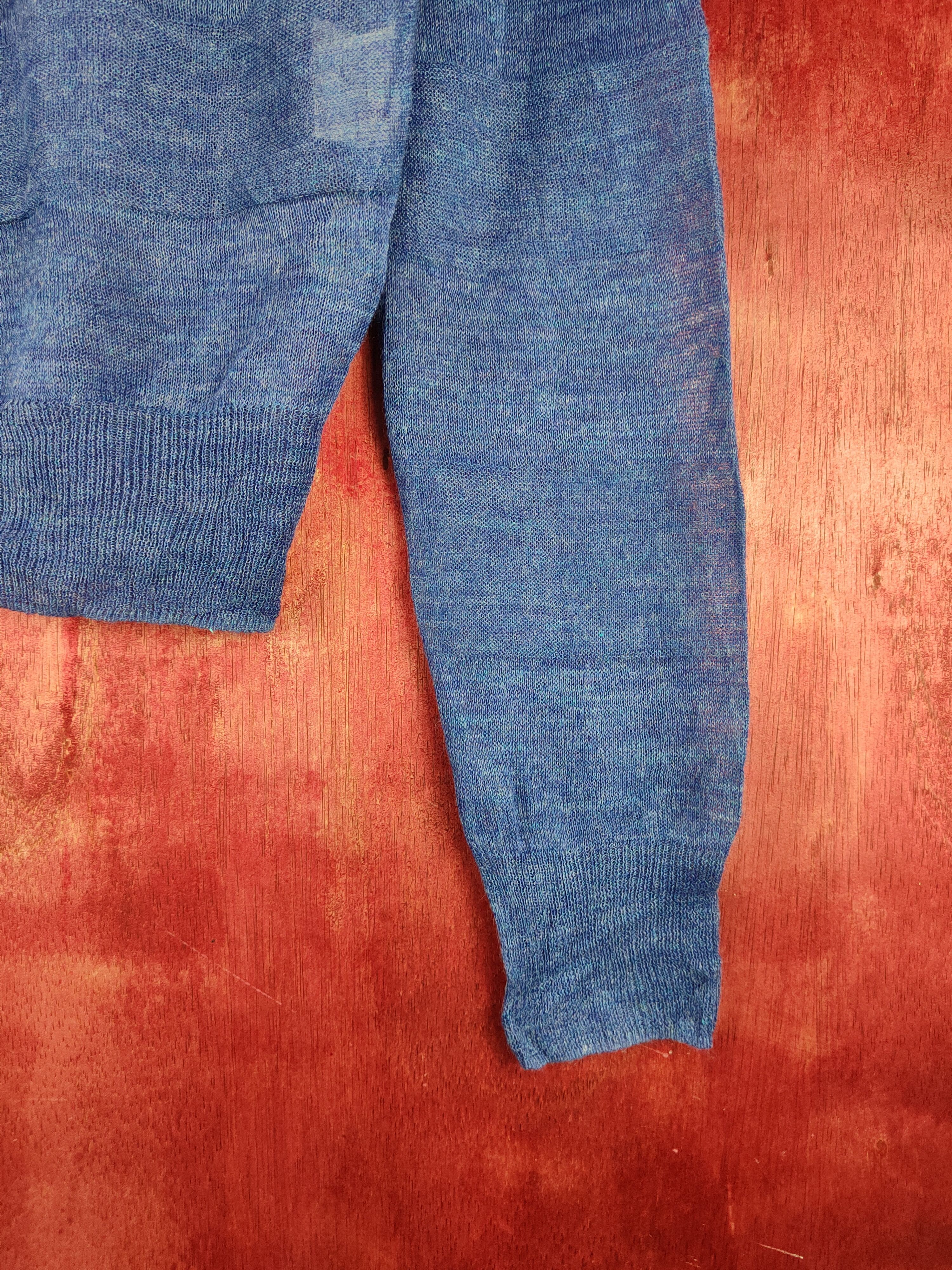 Japanese Brand Blue Crochet Meshnet Crop Tops Cardigan #S949