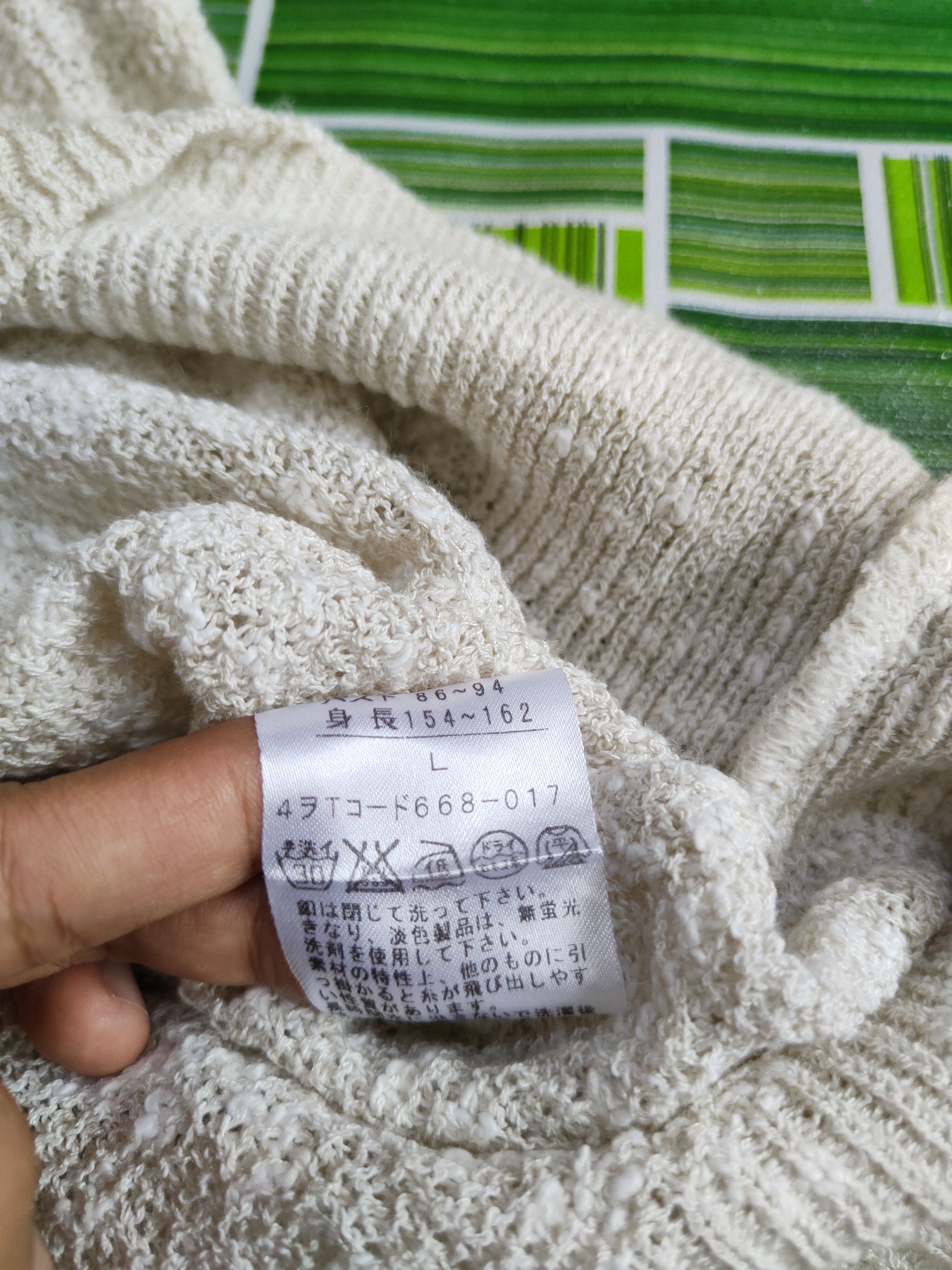 Homespun Knitwear × Japanese Brand Laugh Ell Ivory Blue art flower Knitwear Cardigan #S945 Size L / US 10 / IT 46 - 10 Thumbnail
