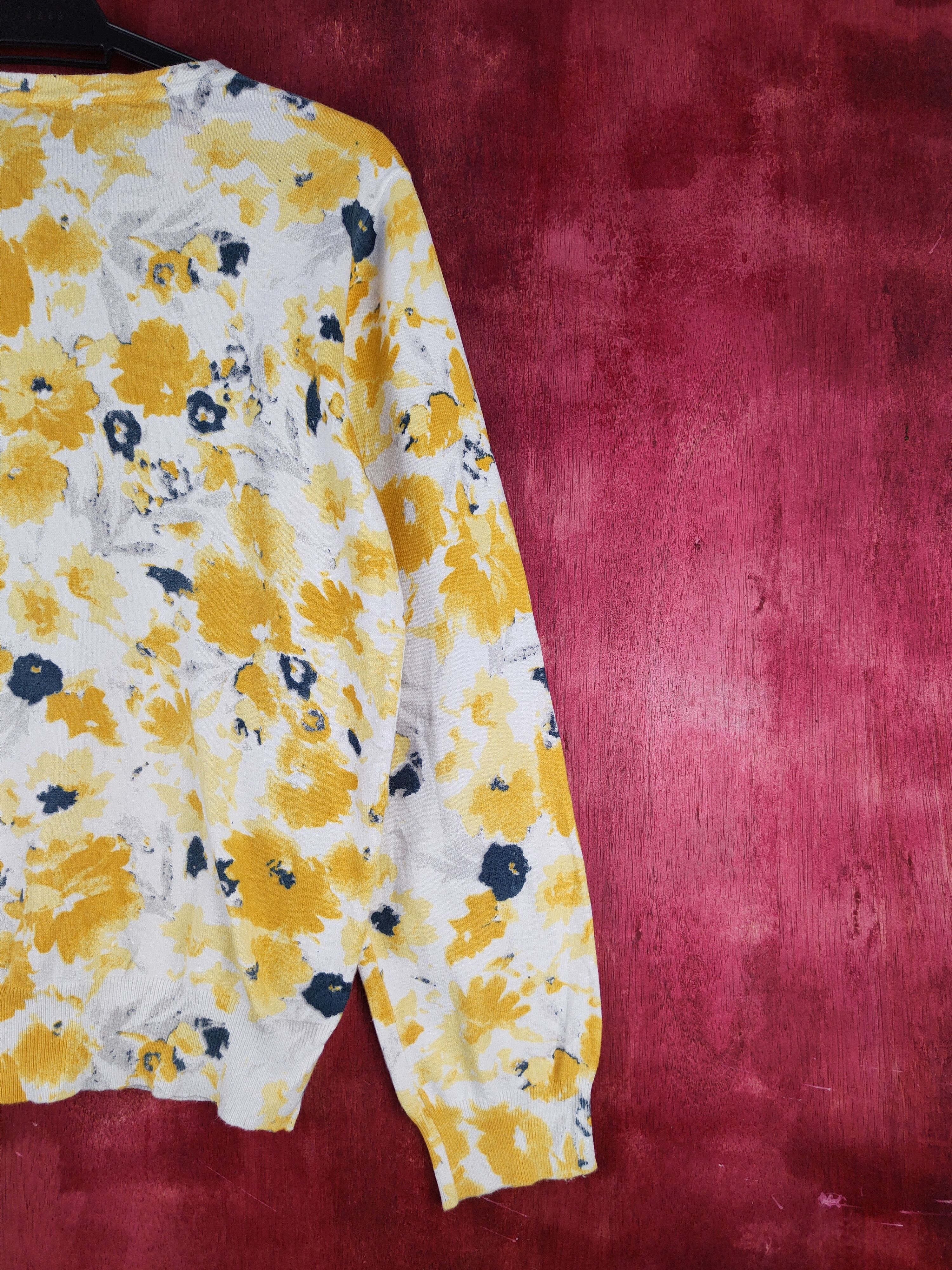 Homespun Knitwear Japanese Brand-Flowers Yellow/White Cardigan knitwear #S939 Size M / US 6-8 / IT 42-44 - 9 Thumbnail