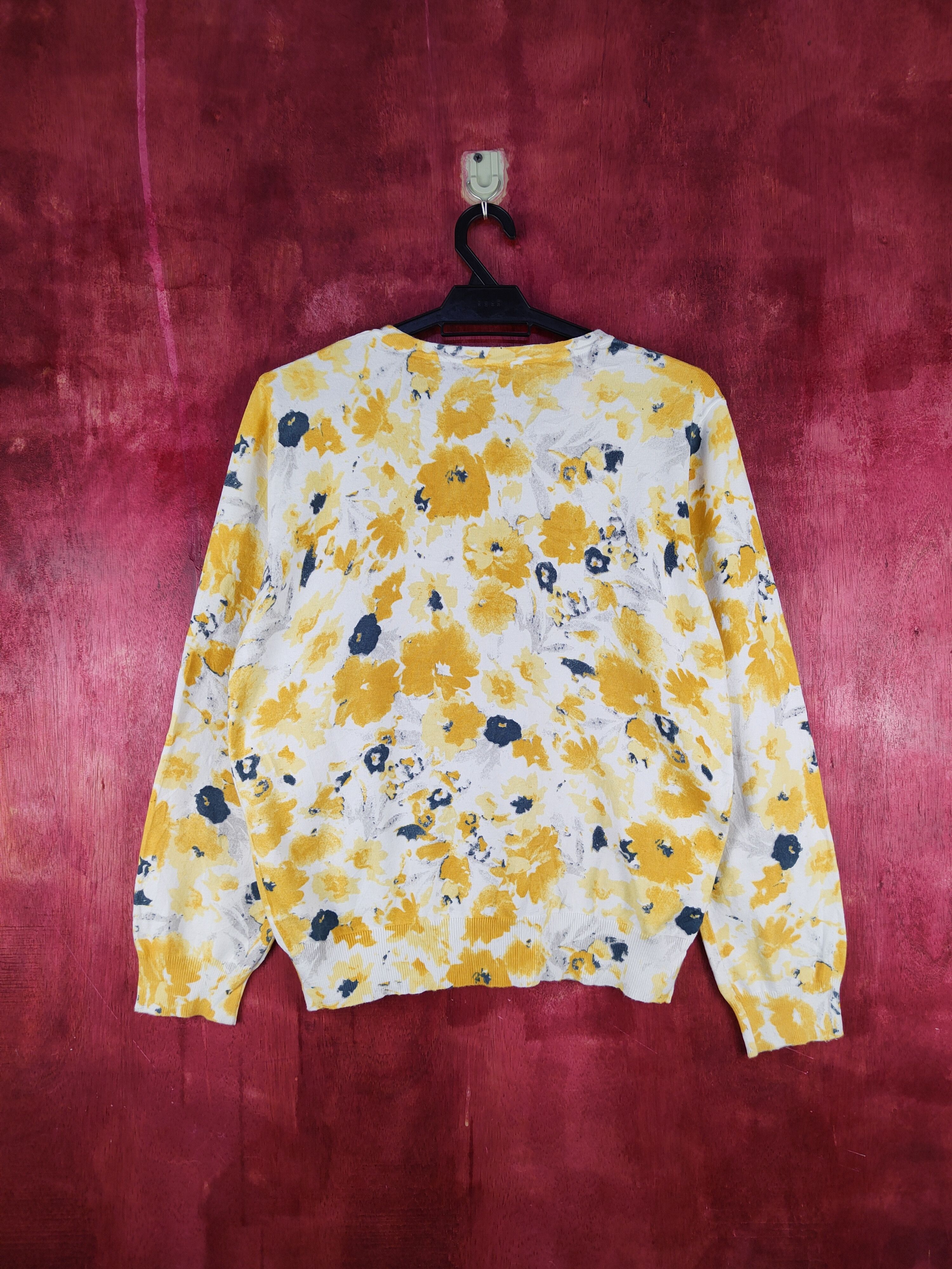 Homespun Knitwear Japanese Brand-Flowers Yellow/White Cardigan knitwear #S939 Size M / US 6-8 / IT 42-44 - 7 Thumbnail