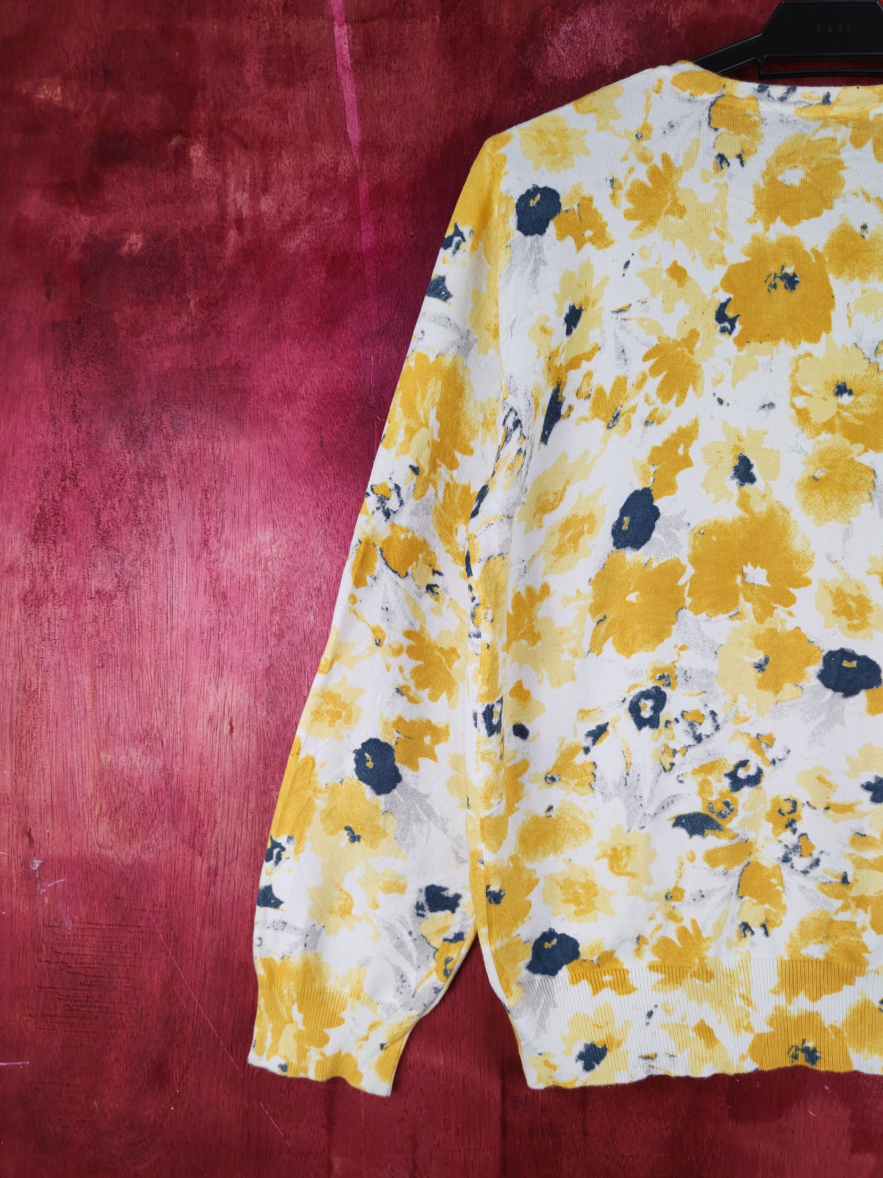 Homespun Knitwear Japanese Brand-Flowers Yellow/White Cardigan knitwear #S939 Size M / US 6-8 / IT 42-44 - 8 Thumbnail