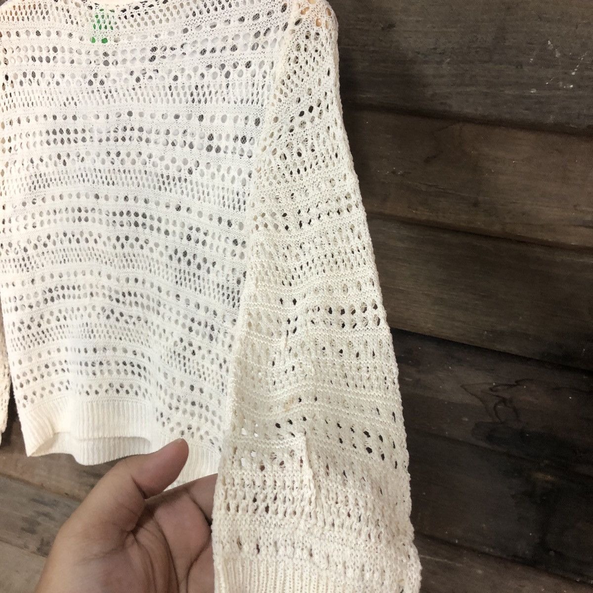 Homespun Knitwear Grow Mesh Net Crocher White Knitwear #7187 Size S / US 4 / IT 40 - 11 Thumbnail