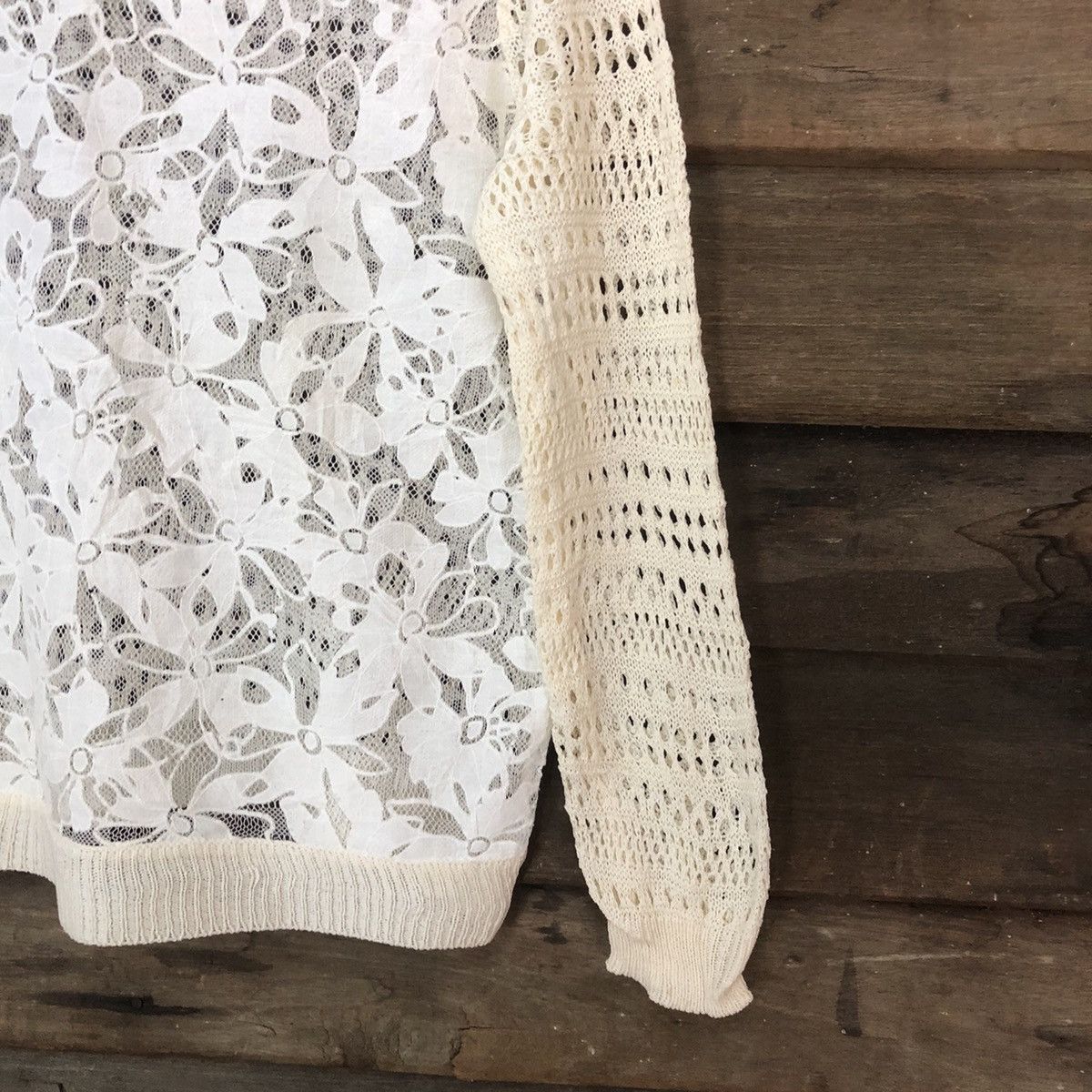 Homespun Knitwear Grow Mesh Net Crocher White Knitwear #7187 Size S / US 4 / IT 40 - 5 Thumbnail