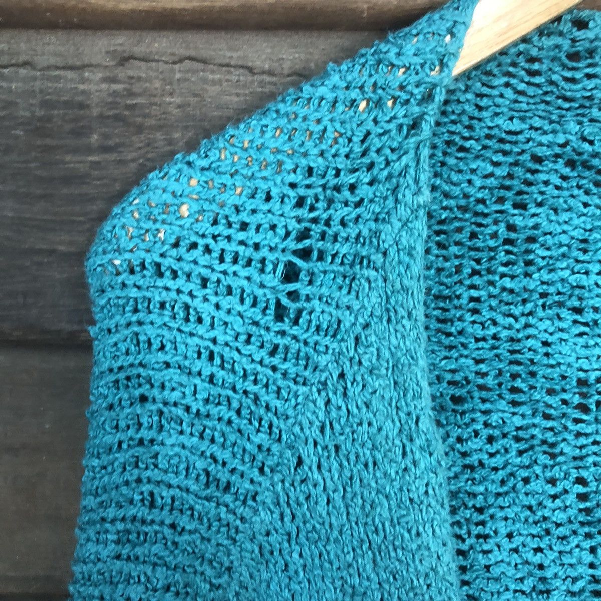 Homespun Knitwear Banana Fish Crochet Green Knitwear cardigan #7186 Size US XL / EU 56 / 4 - 6 Thumbnail