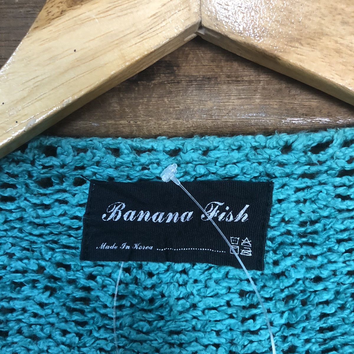Homespun Knitwear Banana Fish Crochet Green Knitwear cardigan #7186 Size US XL / EU 56 / 4 - 7 Thumbnail