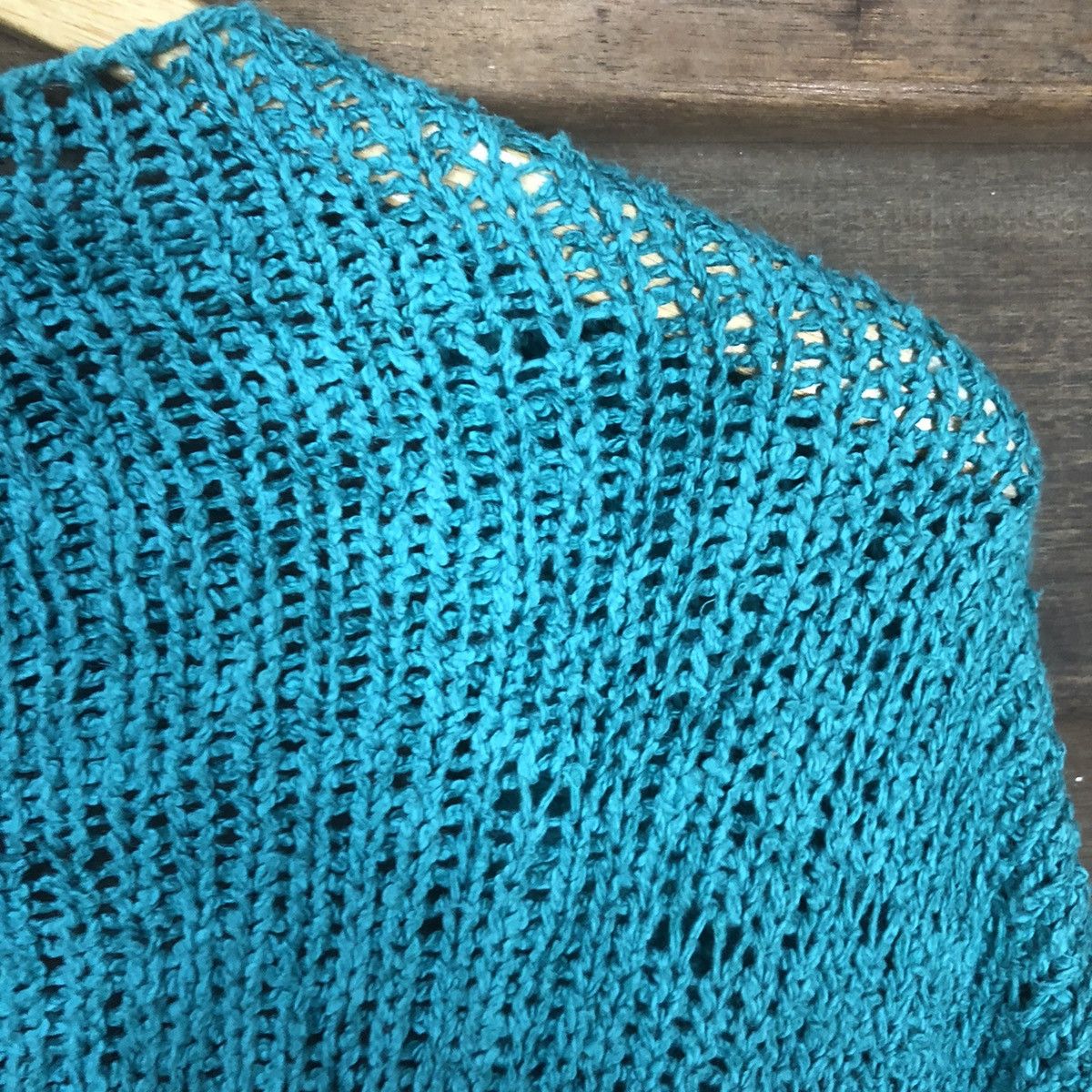 Homespun Knitwear Banana Fish Crochet Green Knitwear cardigan #7186 Size US XL / EU 56 / 4 - 11 Thumbnail
