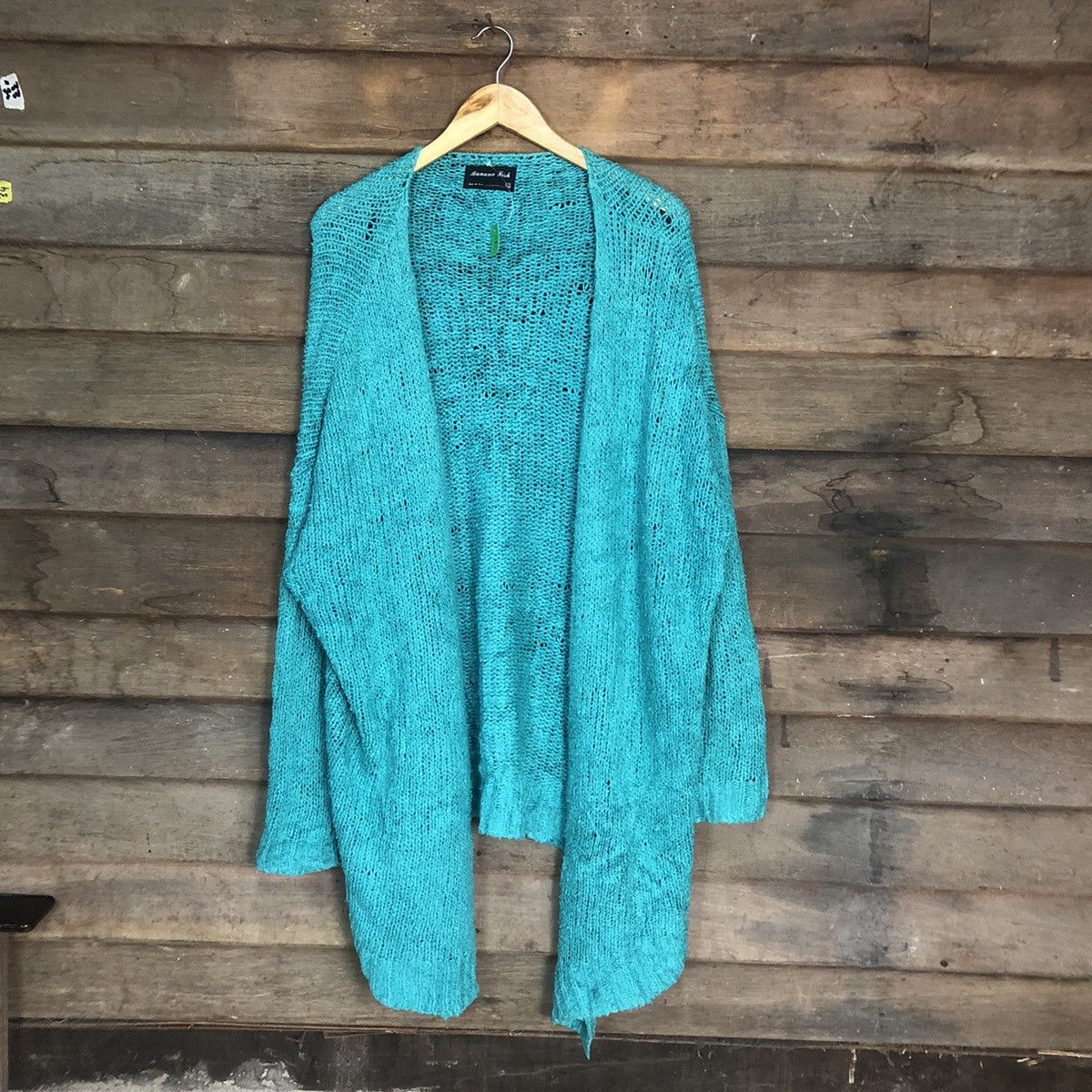 Homespun Knitwear Banana Fish Crochet Green Knitwear cardigan #7186 Size US XL / EU 56 / 4 - 1 Thumbnail