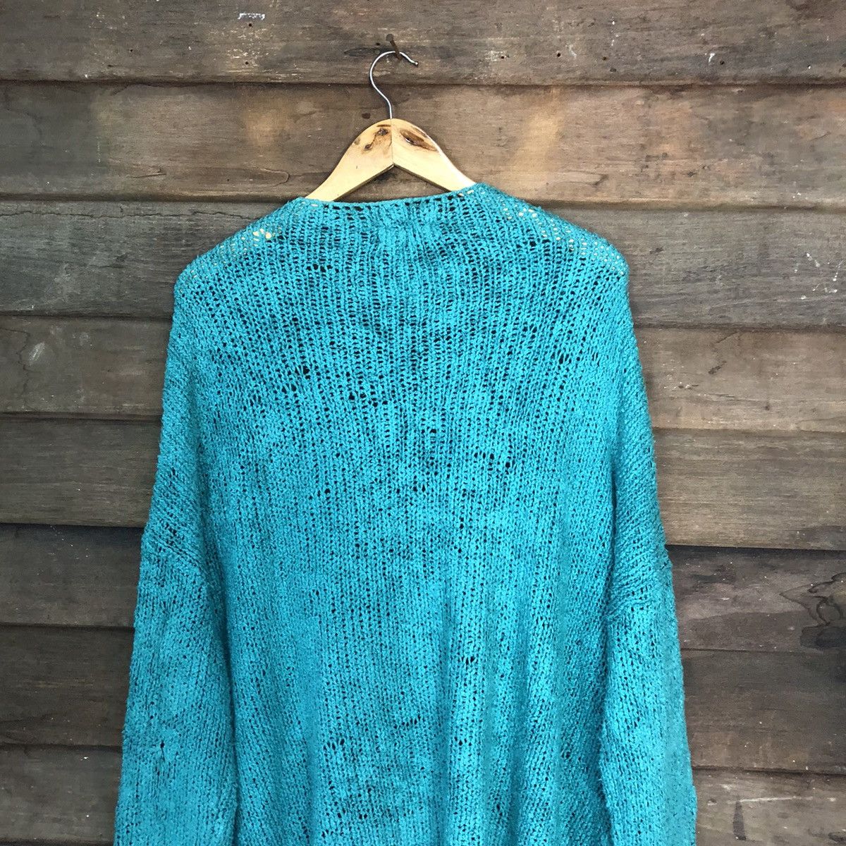 Homespun Knitwear Banana Fish Crochet Green Knitwear cardigan #7186 Size US XL / EU 56 / 4 - 9 Thumbnail
