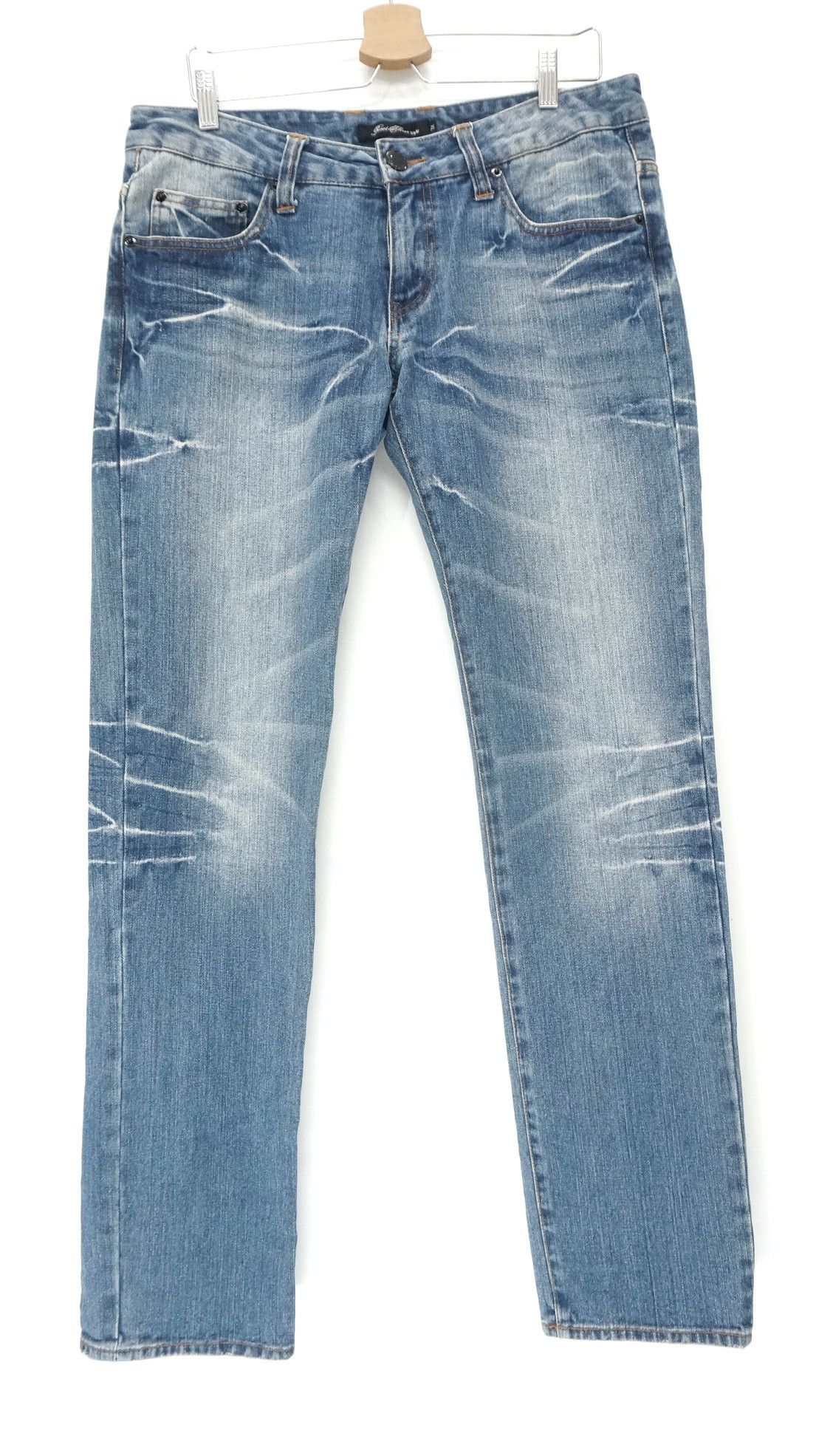 Japanese Brand Japan ROOT THREE Multi Pocket Low rise Blue Jeans Size US 34 / EU 50 - 2 Thumbnail