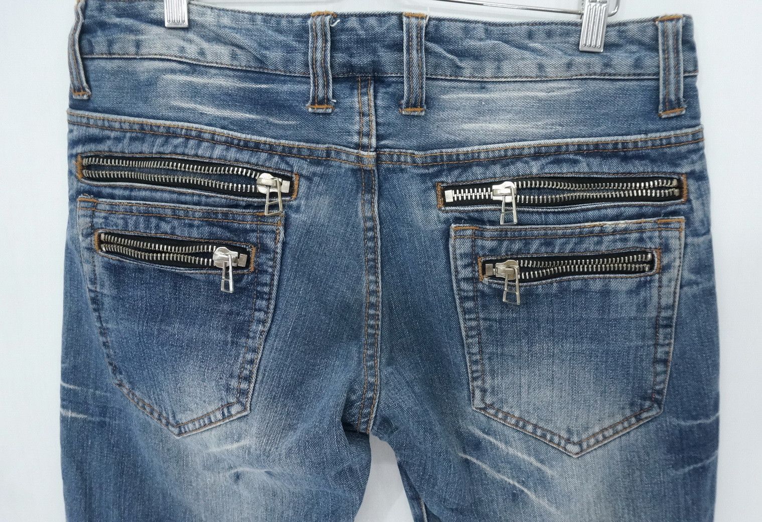 Japanese Brand Japan ROOT THREE Multi Pocket Low rise Blue Jeans Size US 34 / EU 50 - 7 Thumbnail