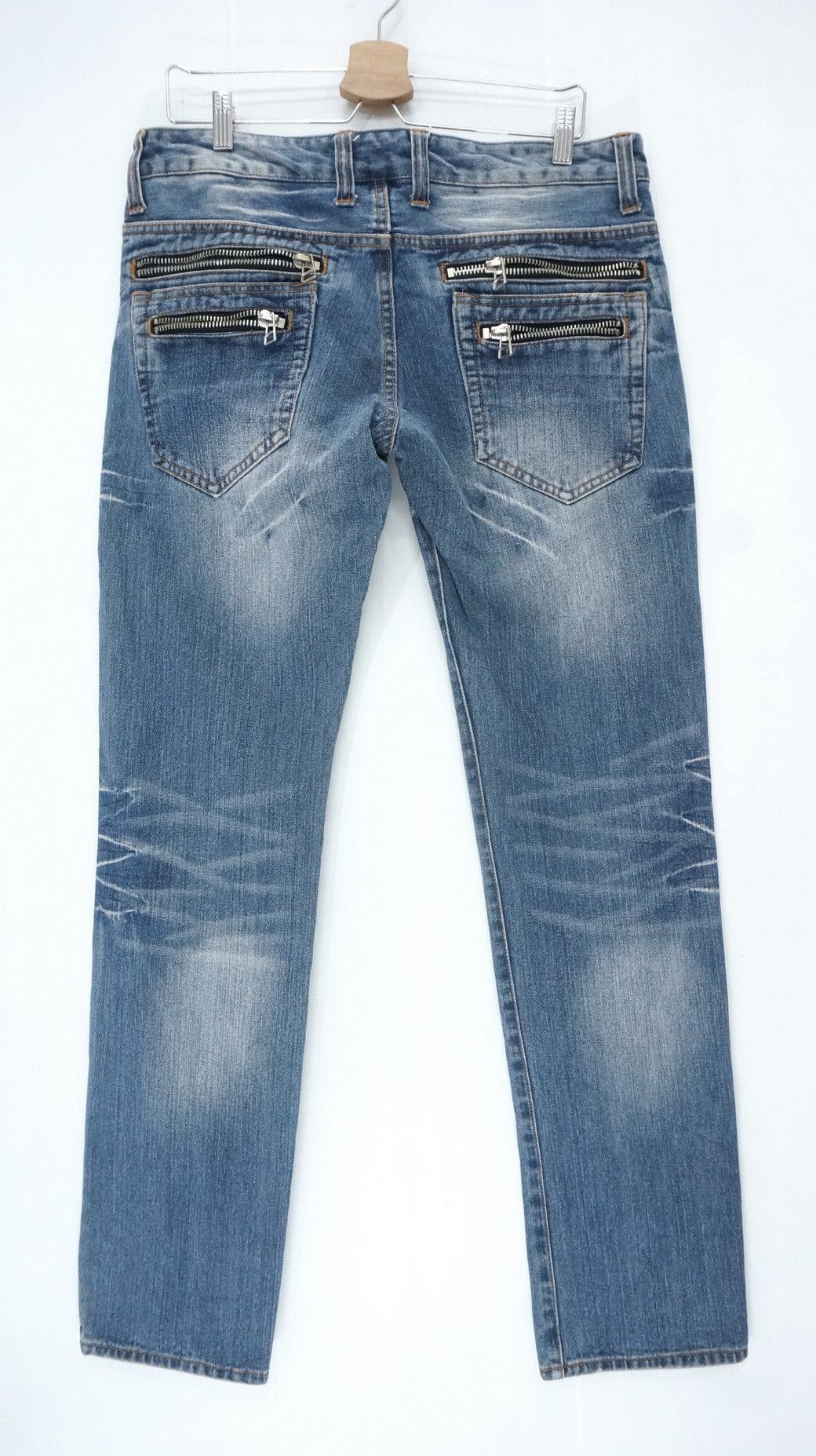 Japanese Brand Japan ROOT THREE Multi Pocket Low rise Blue Jeans Size US 34 / EU 50 - 1 Thumbnail