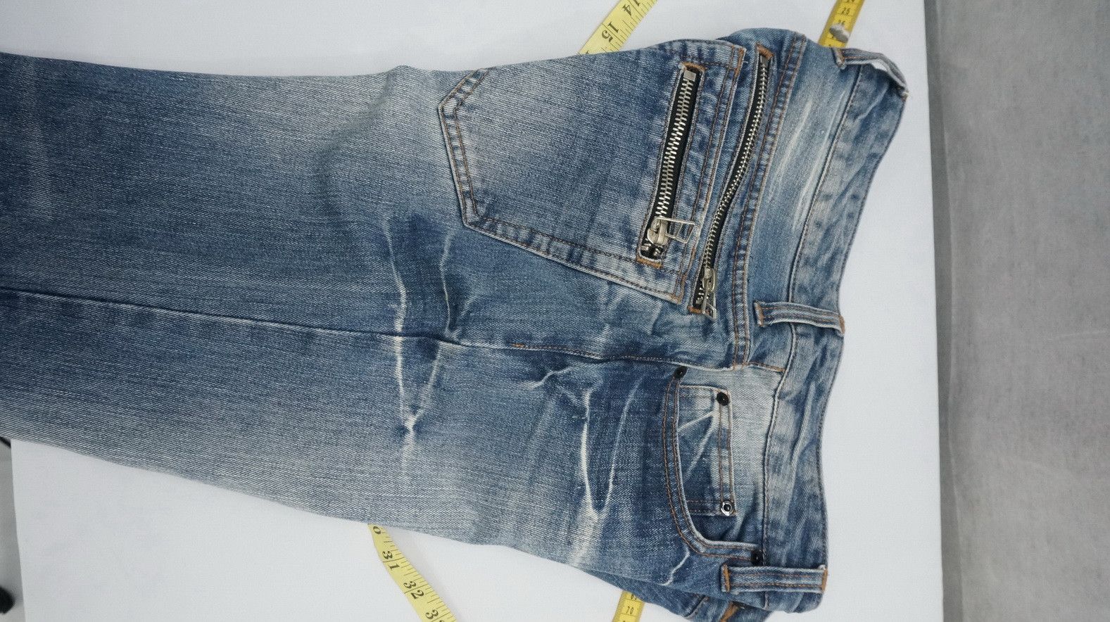 Japanese Brand Japan ROOT THREE Multi Pocket Low rise Blue Jeans Size US 34 / EU 50 - 10 Thumbnail