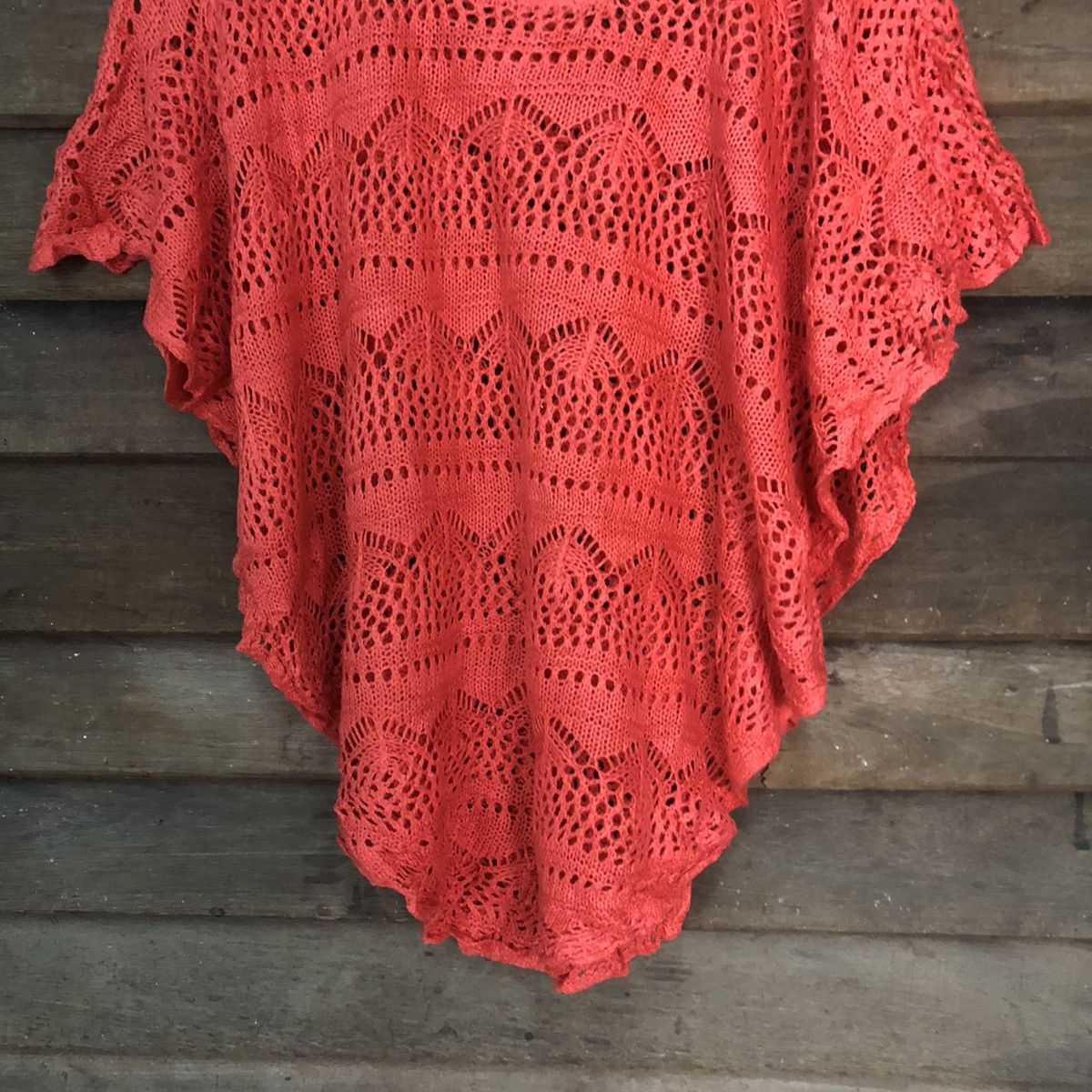 Homespun Knitwear Supre Mesh Net Crochet Red Cardigan Knitwear #7183 Size US M / EU 48-50 / 2 - 3 Thumbnail