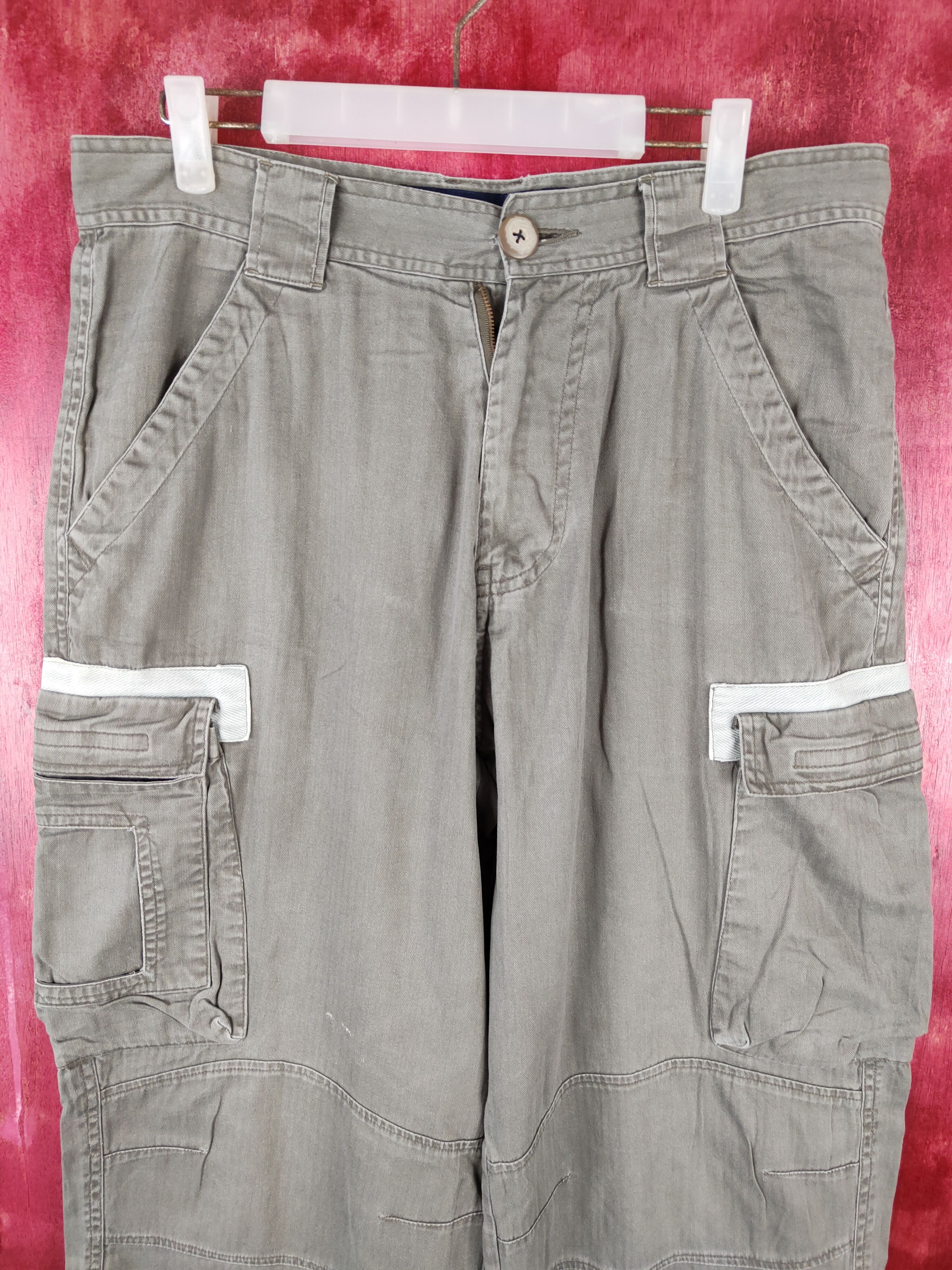Japanese Brand Nautica Green Multi Pocket Tactical Cargo Pants #S527 Size US 34 / EU 50 - 2 Thumbnail
