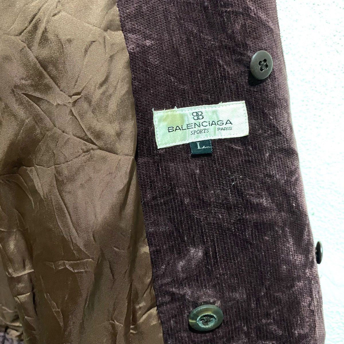 Balenciaga Vintage BALENCIAGA Velvet Corduroy Bomber Jacket Size US L / EU 52-54 / 3 - 9 Thumbnail